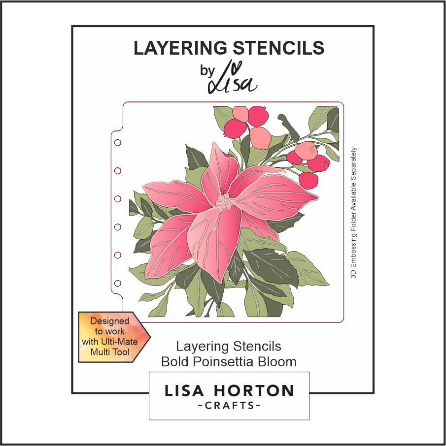 Lisa Horton Crafts Bold Poinsettia Bloom 6x6 Layering Stencils