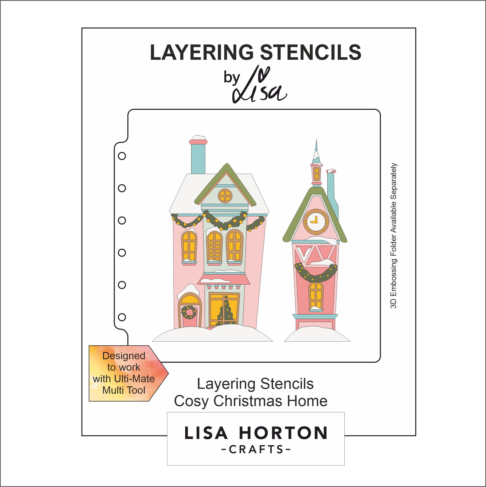 Lisa Horton Crafts Cosy Christmas Home 6x6 Layering Stencils