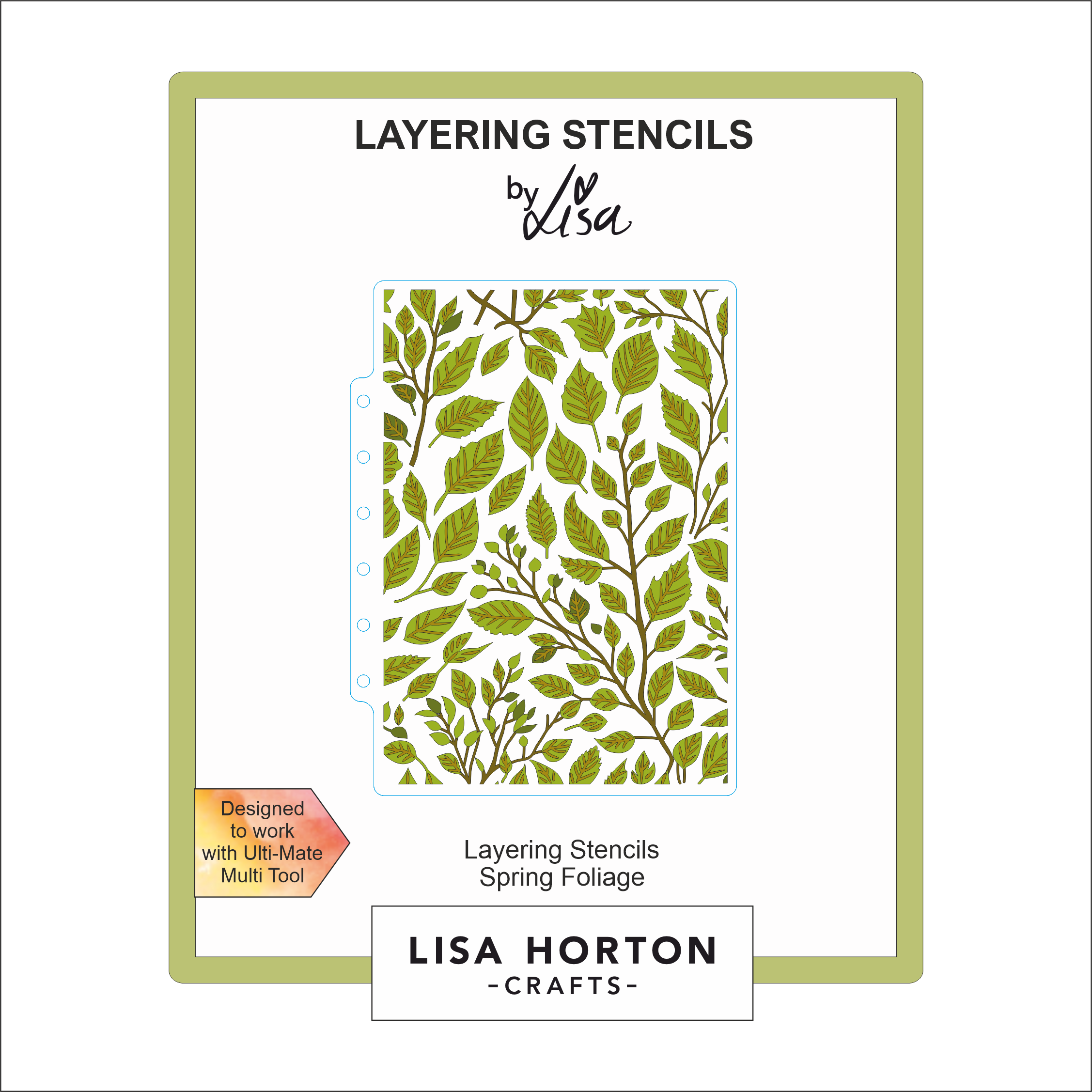 Lisa Horton Crafts Spring Foliage 5X7 Layering Stencils