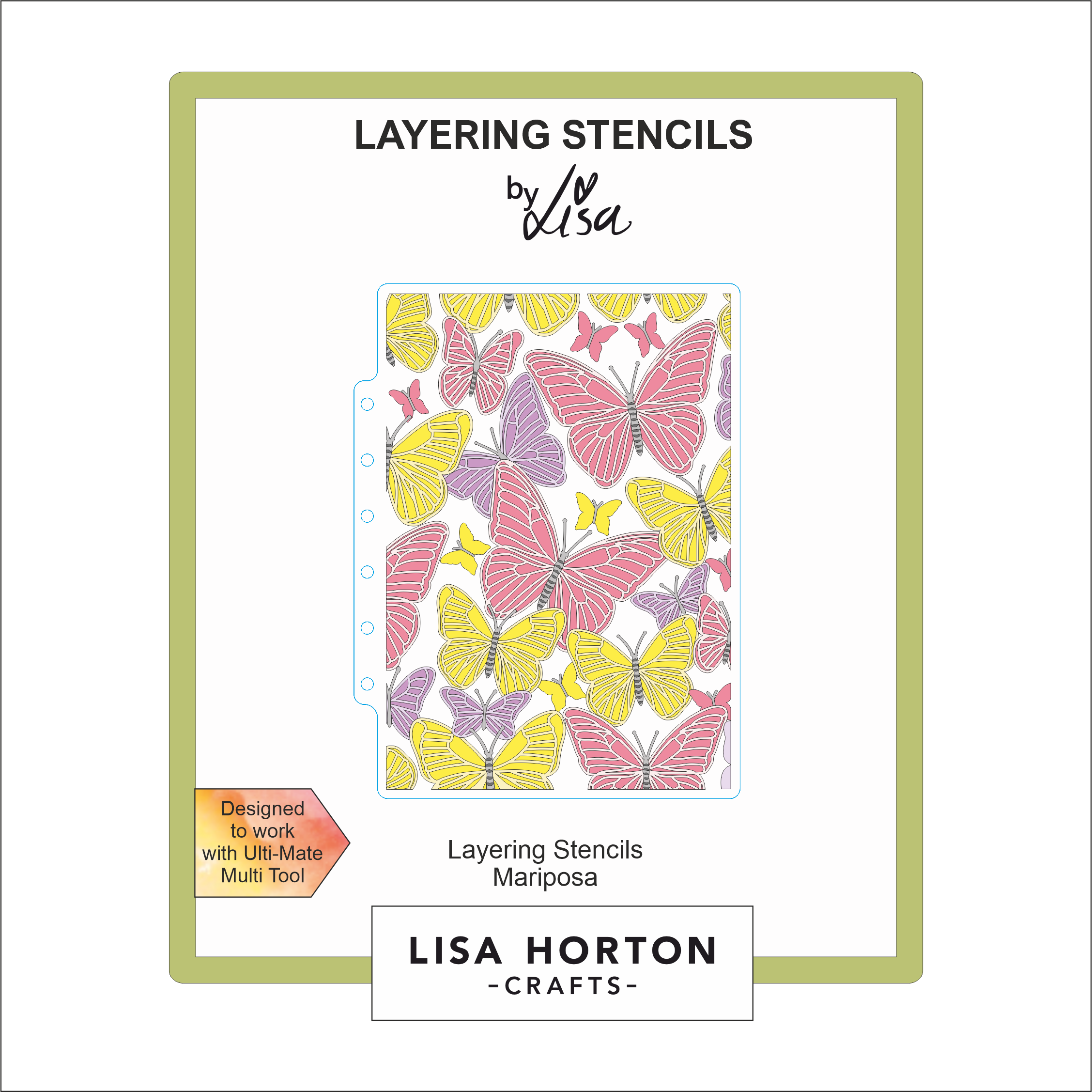 Lisa Horton Crafts Mariposa 5X7 Layering Stencils