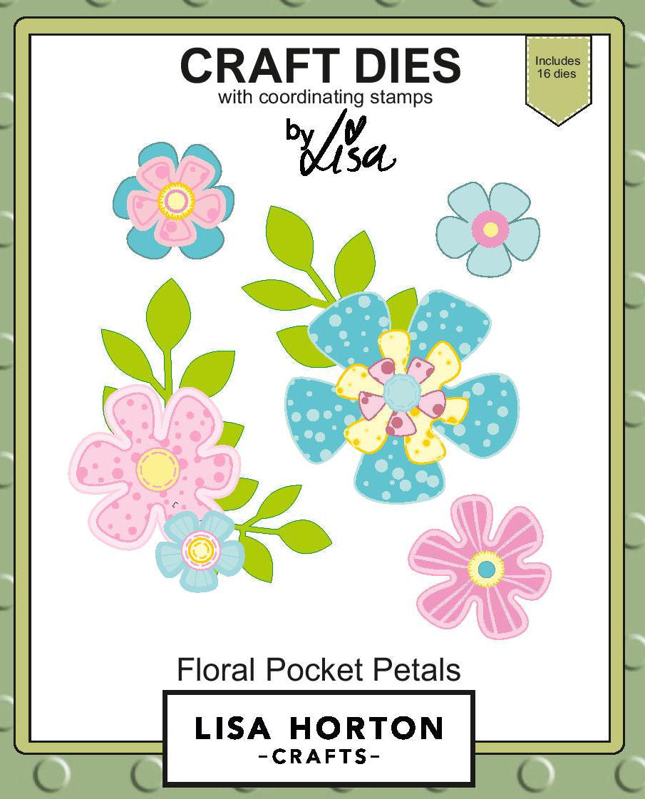 Lisa Horton Die & Stamp Set - Floral Pocket Petals