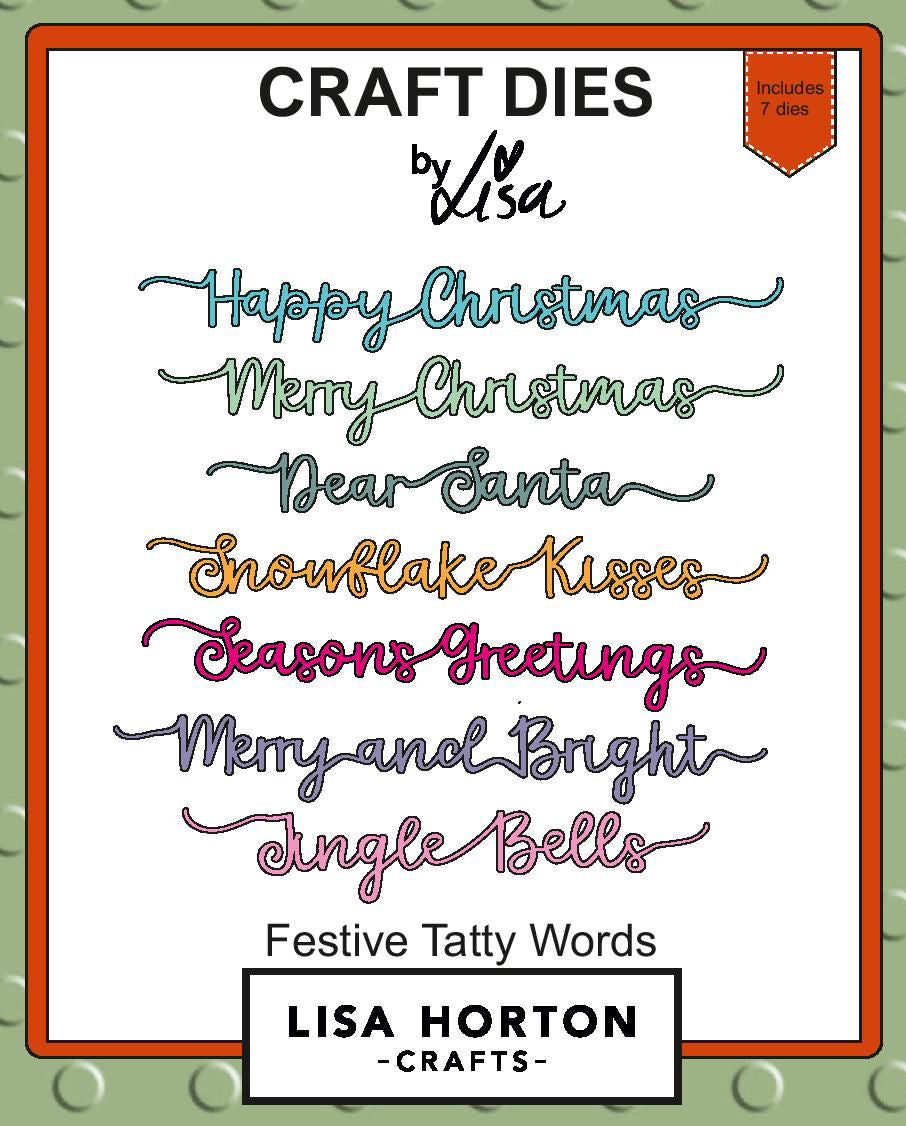 Lisa Horton Die Set - Festive Tatty Words