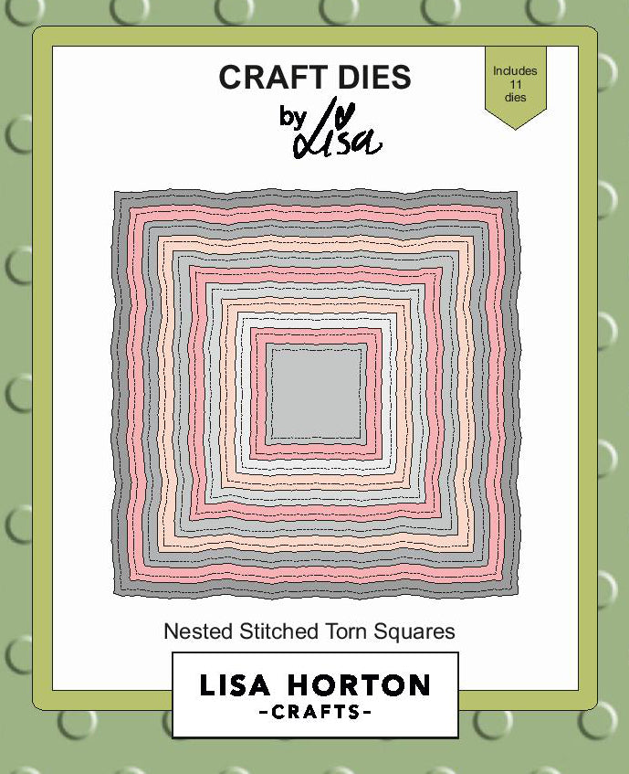 Lisa Horton Crafts Nested Stitched Torn Squares Die Set