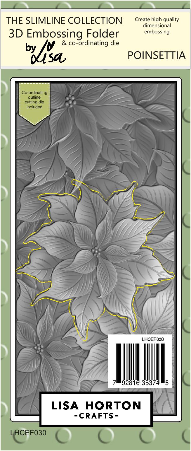 Poinsettia Slimline 3D Embossing Folder With Cutting Die