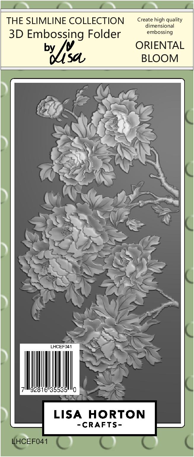 Oriental Bloom Slimline 3D Embossing Folder