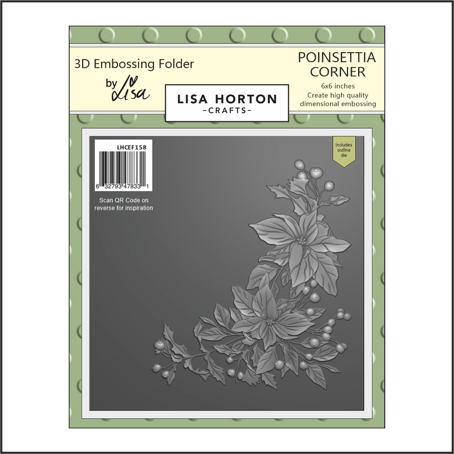 Lisa Horton Crafts Poinsettia Corner 6x6 3D Embossing Folder & Die