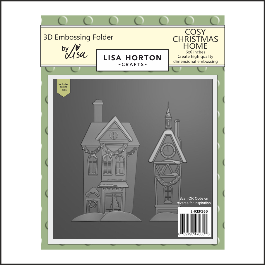 Lisa Horton Crafts Cosy Christmas Home 6x6 3D Embossing Folder & Dies