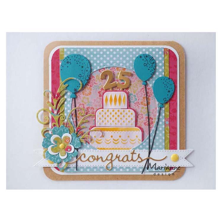 Marianne Design Creatables Congrats & Balloon - 25th Anniversary