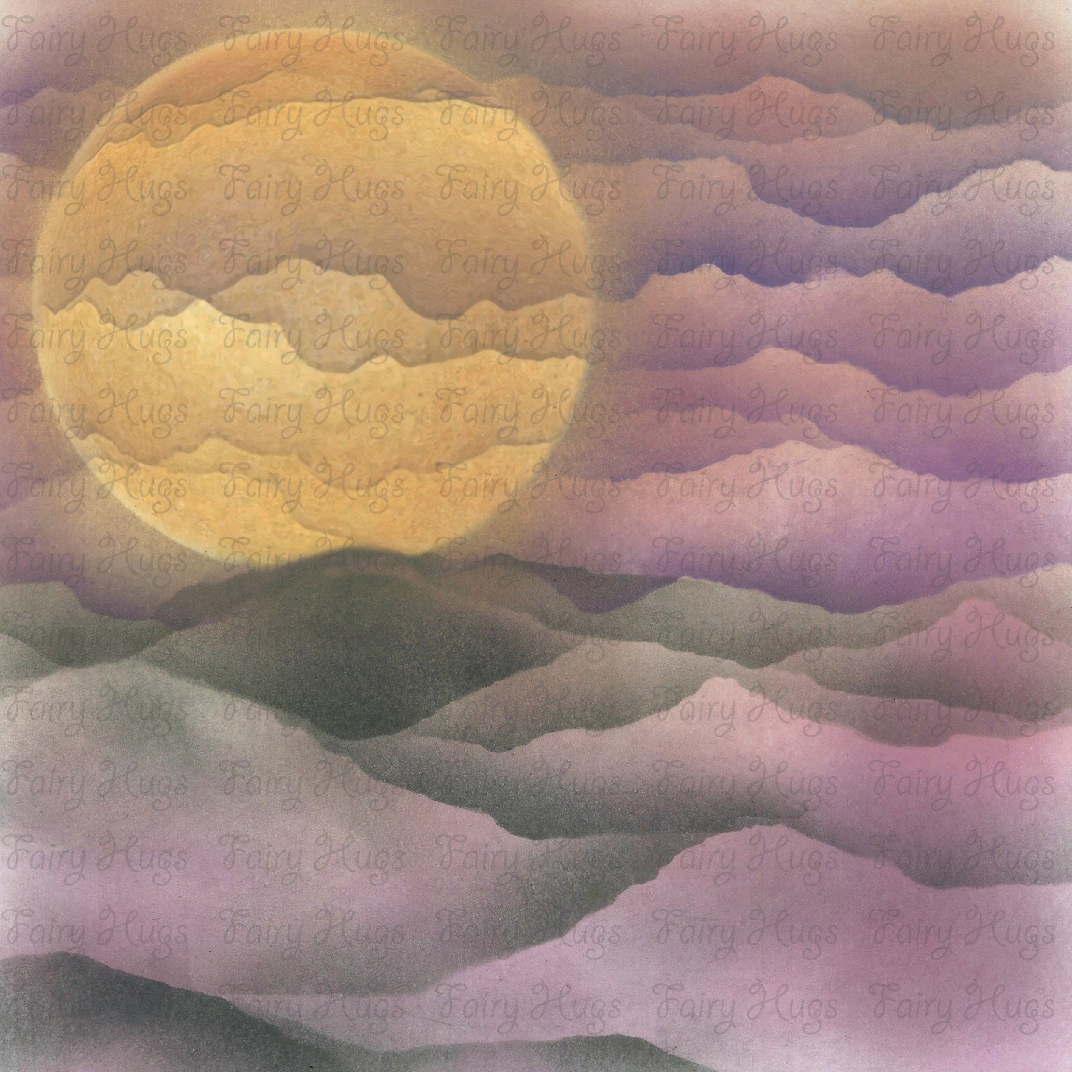 Fairy Hugs - Backgrounds  - 6" x 6" - Purple Glow Sphere