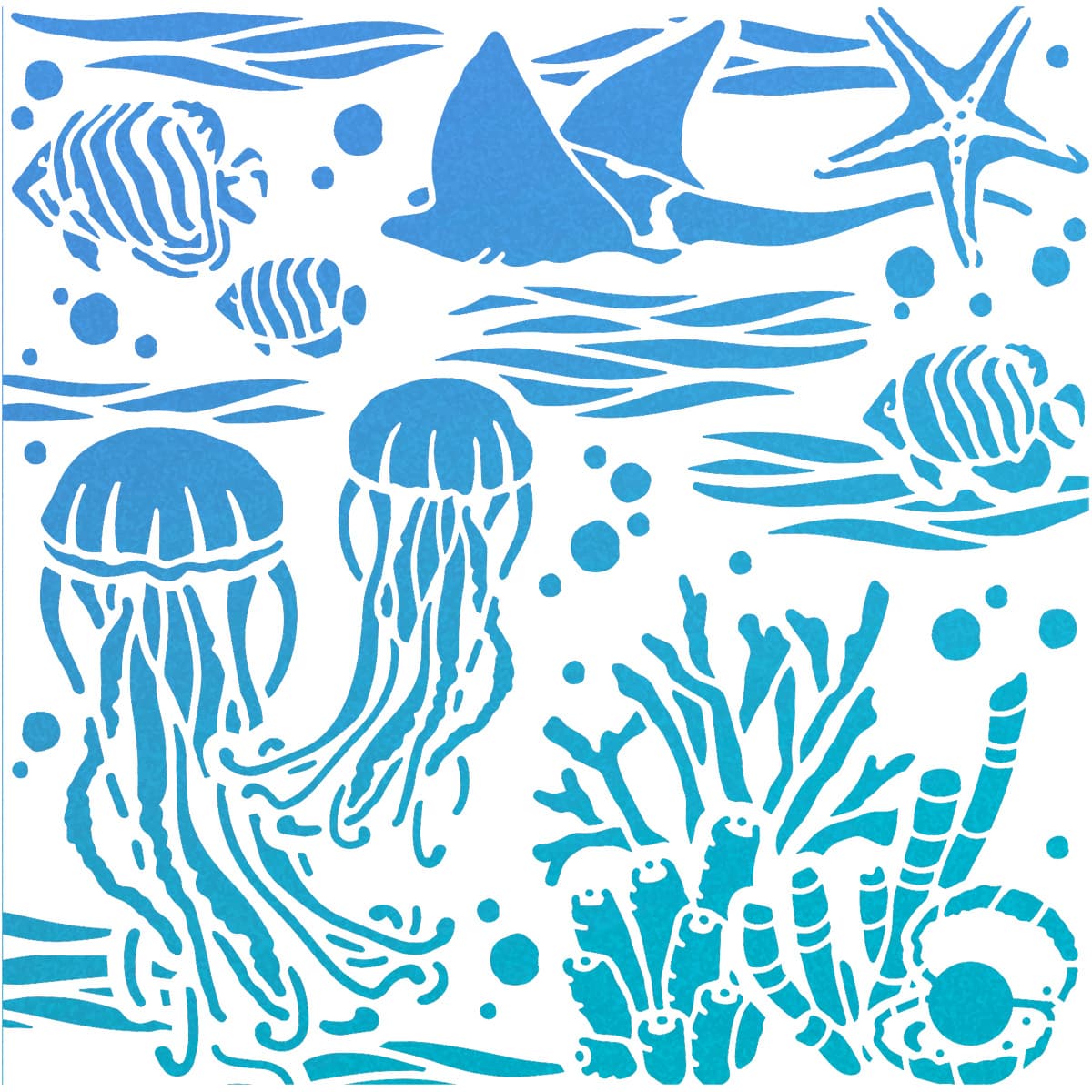Ciao Bella Texture Stencil 8x8 Underwater