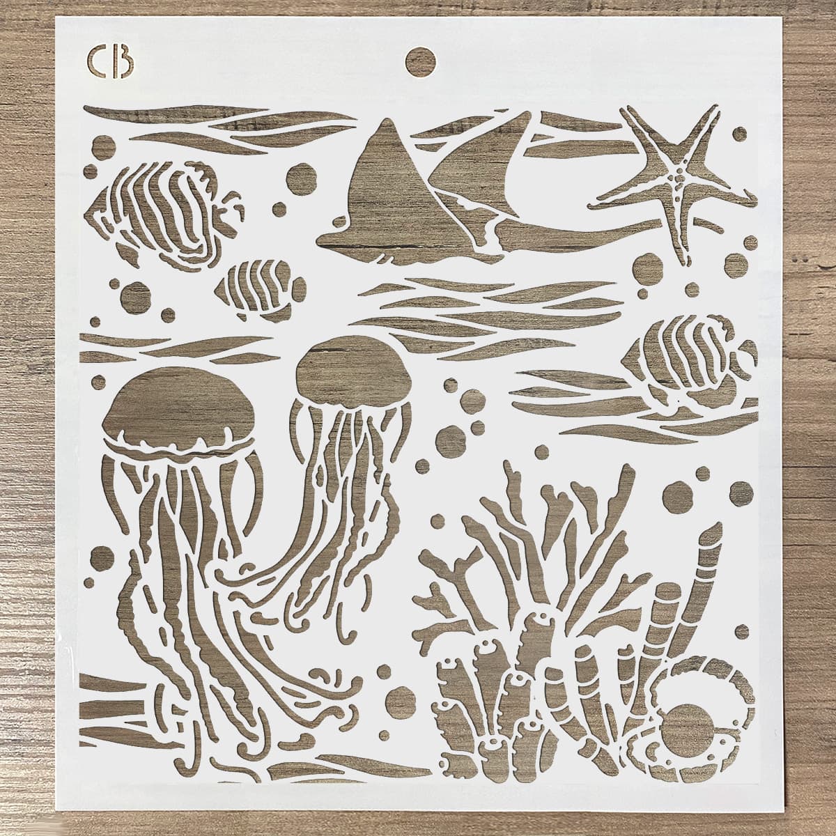 Ciao Bella Texture Stencil 8x8 Underwater