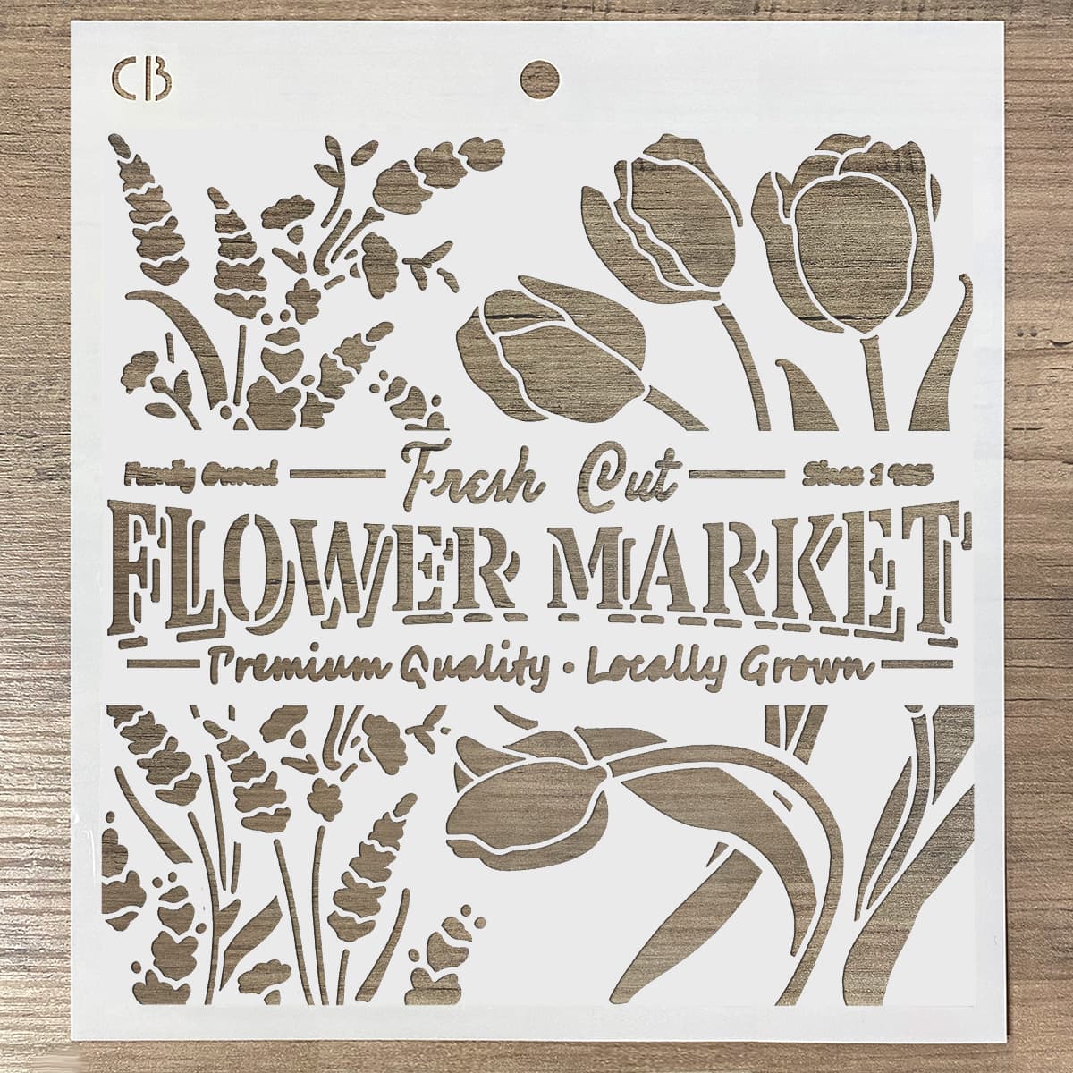 Ciao Bella Texture Stencil 8x8 Flower Market