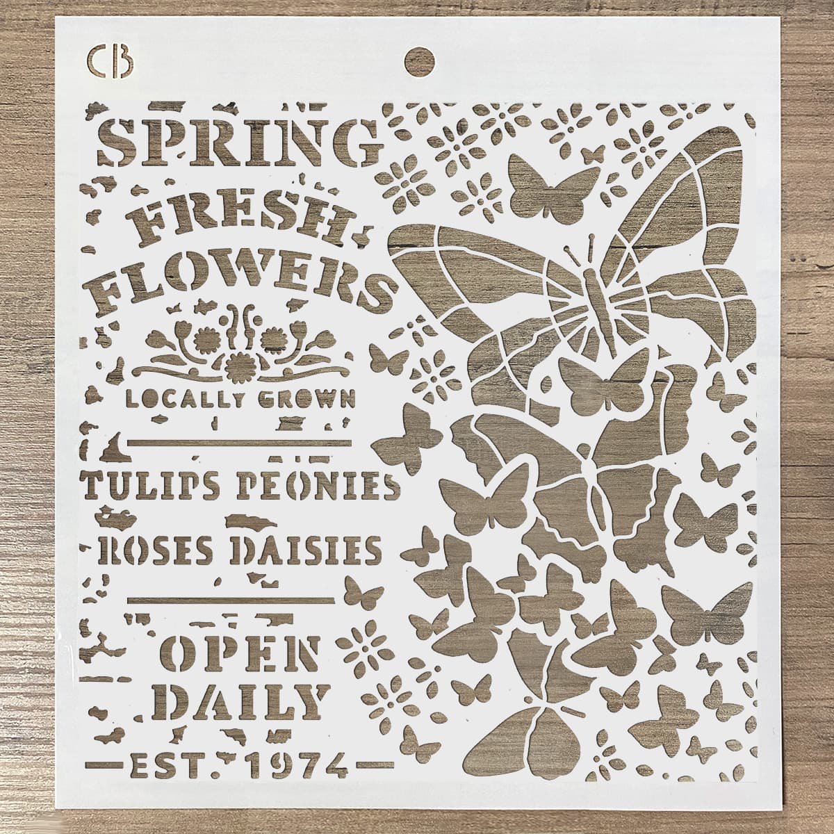 Ciao Bella Texture Stencil 8x8 Spring Fresh Flowers