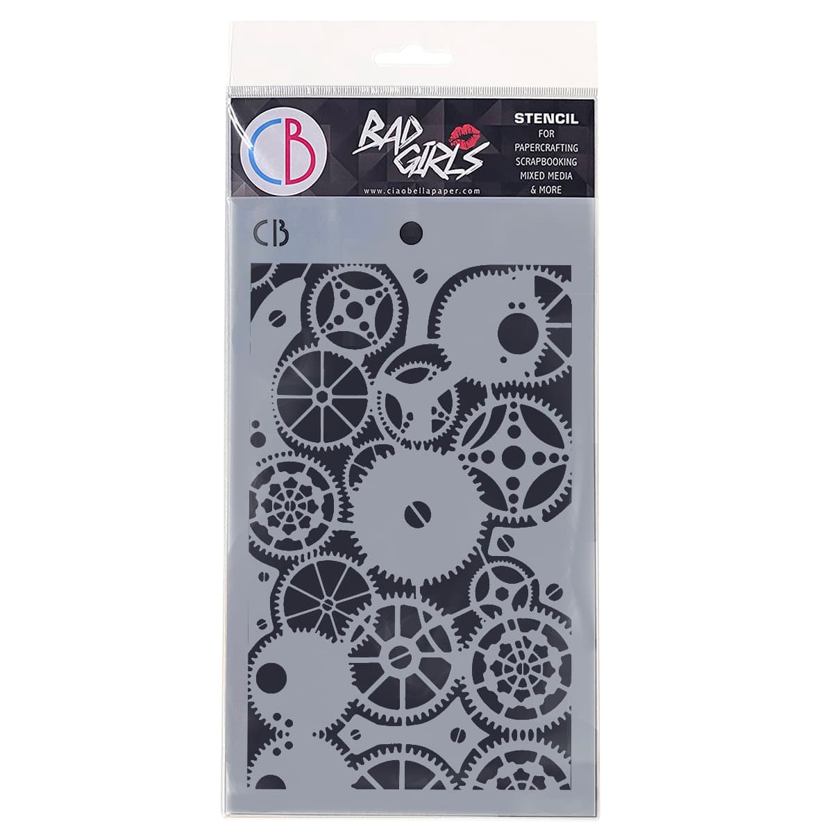 Ciao Bella Texture Stencil 5"x8" Clock Gears