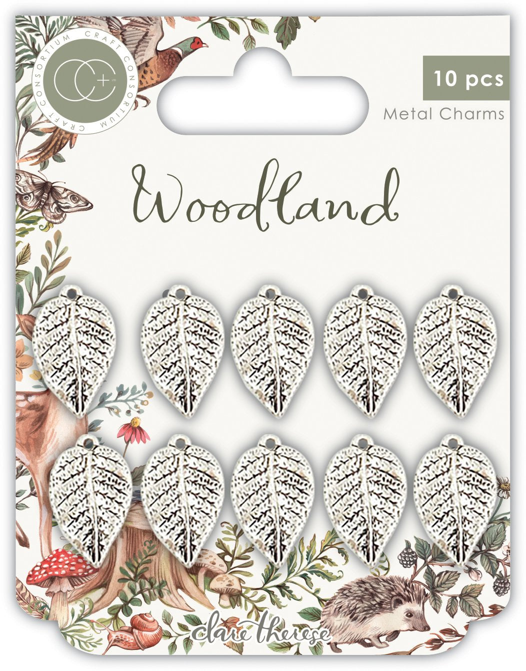 Woodland Silver Leaf Charms