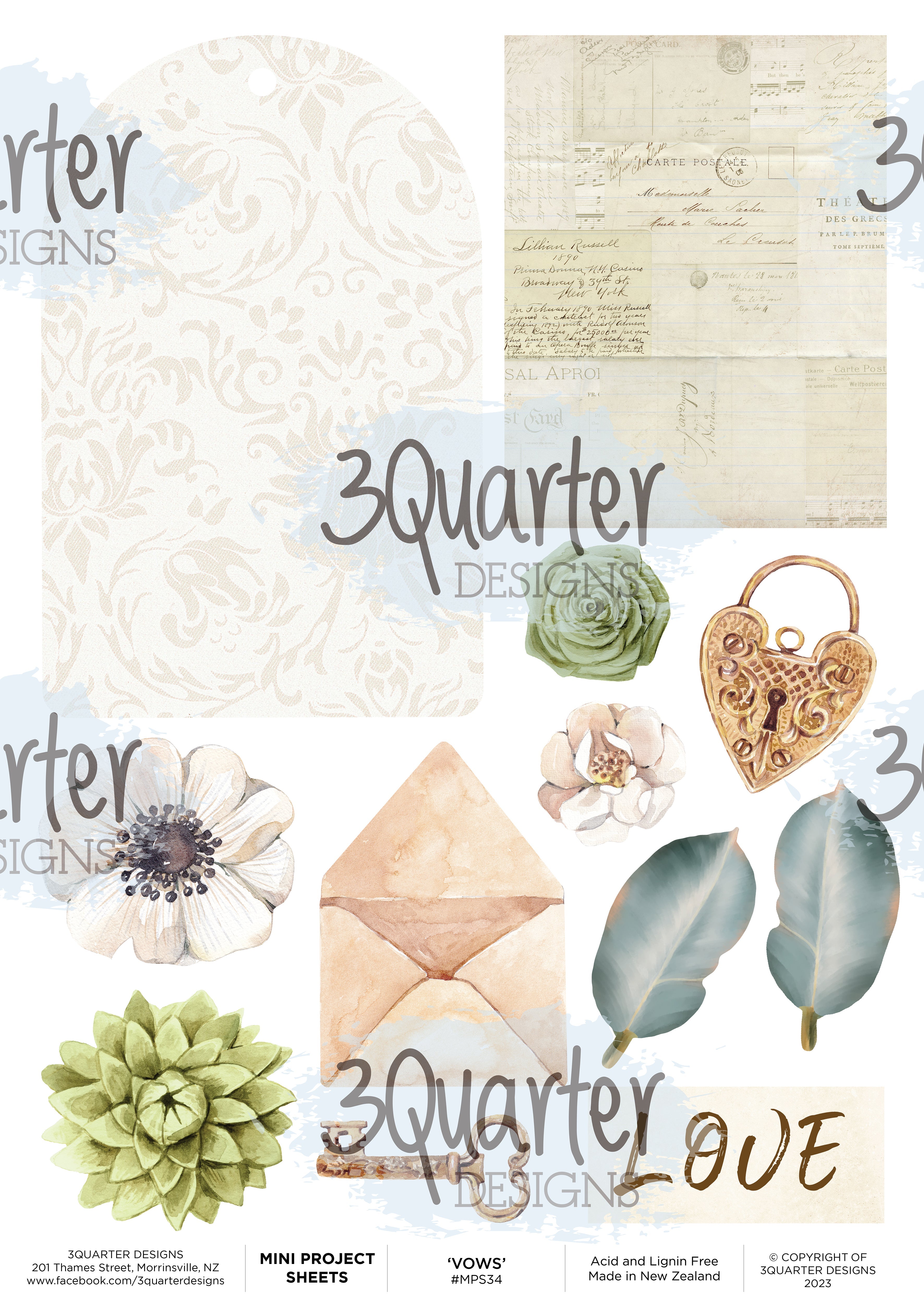 3Quarter Designs - Mini Project Sheet - Our Vows