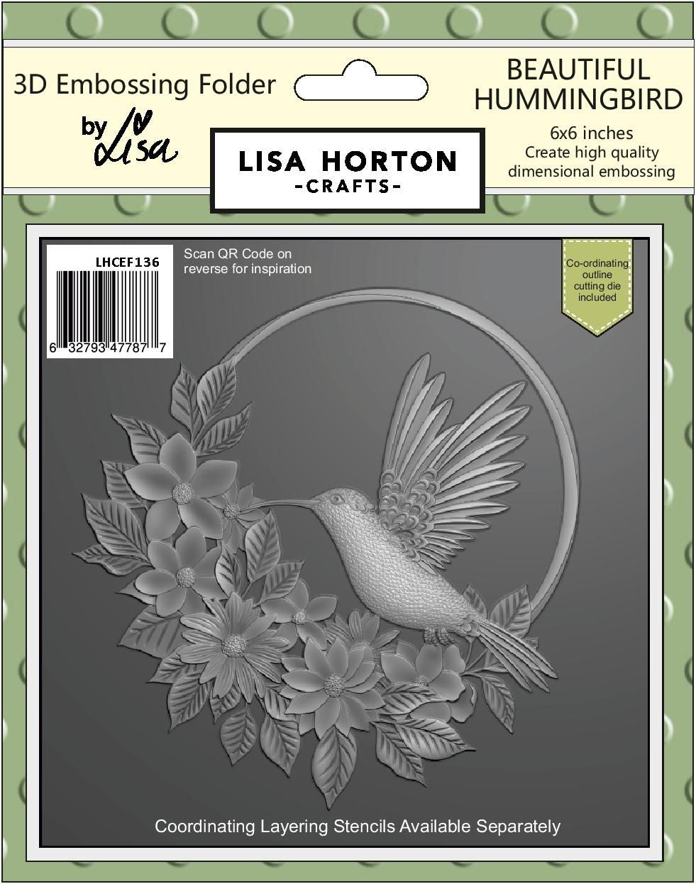 Beautiful Hummingbird 6x6 with Die