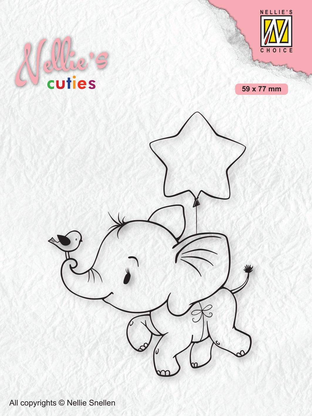 Nellie's Choice Clear Stamp Christmas Cuties Elephant With Star