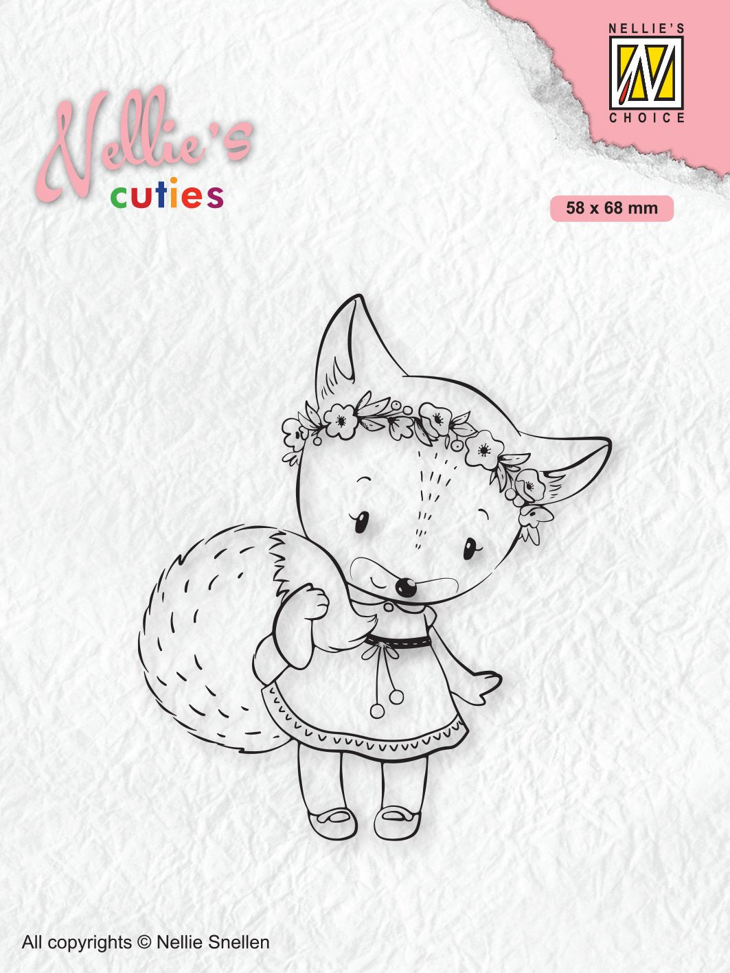 Nellie's Choice Clear Stamp Christmas Cuties Foxy Christmas Lady