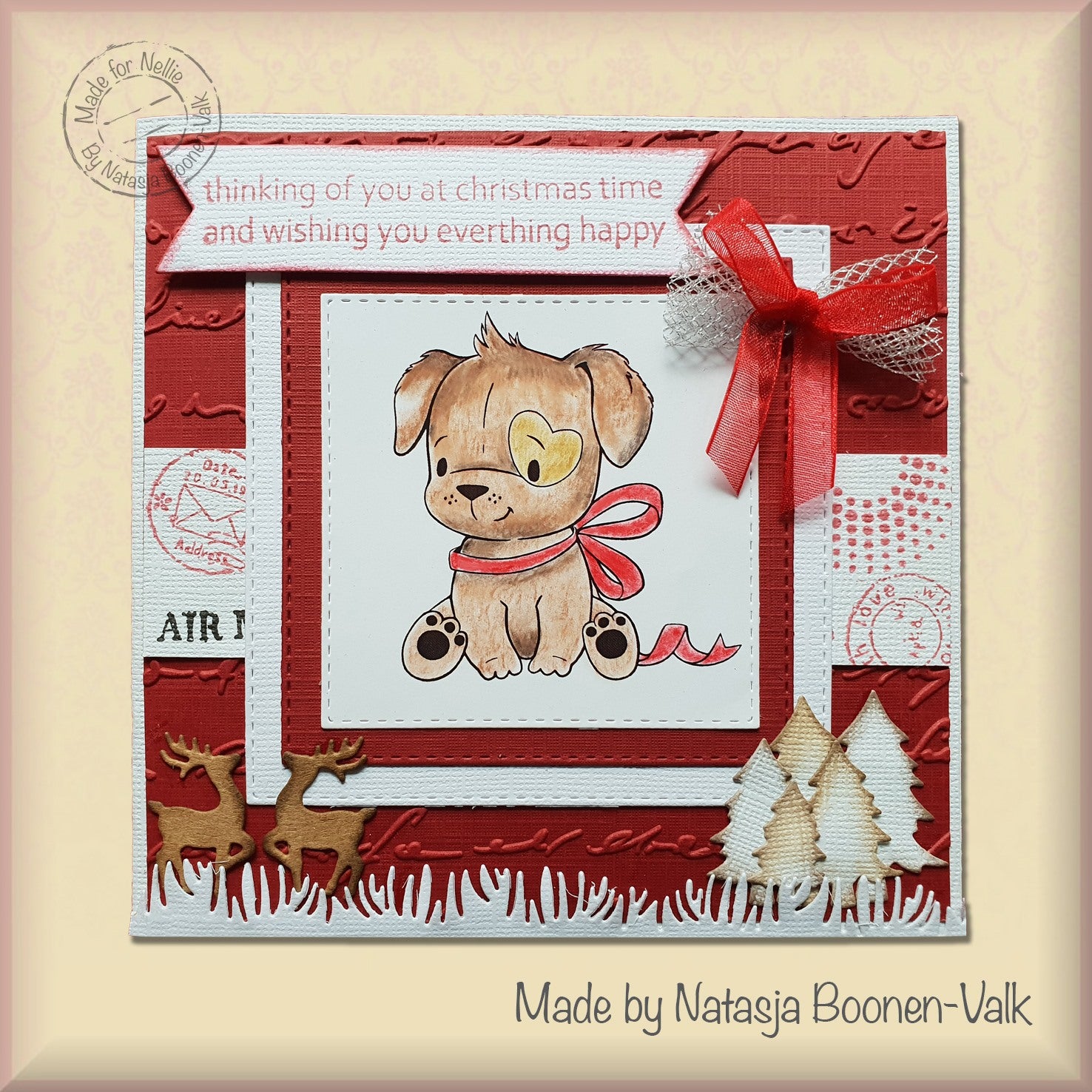 Nellie's Choice Clear Stamp Christmas Cuties Dog With Christmas-Bow