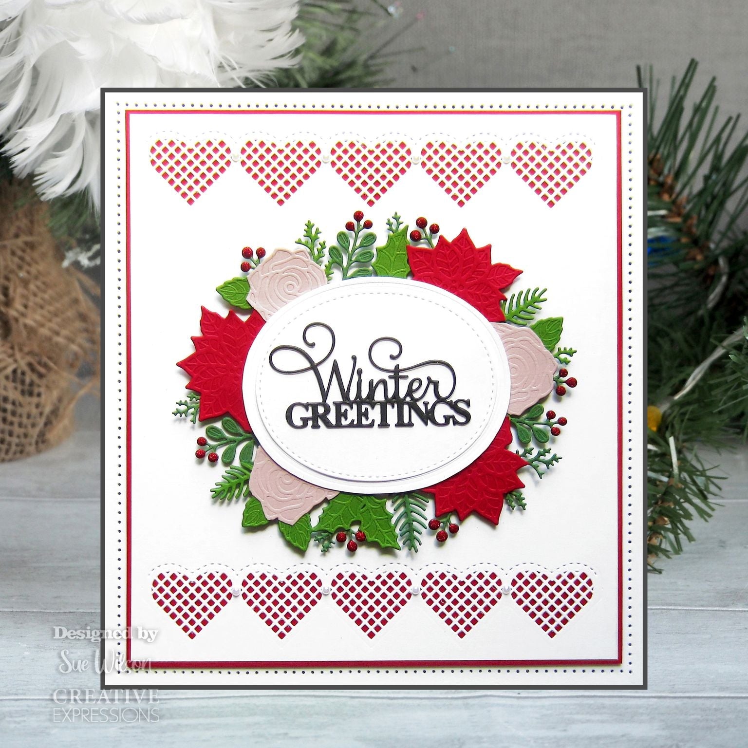 Creative Expressions Sue Wilson Festive Oval Wreath Frame Craft Die