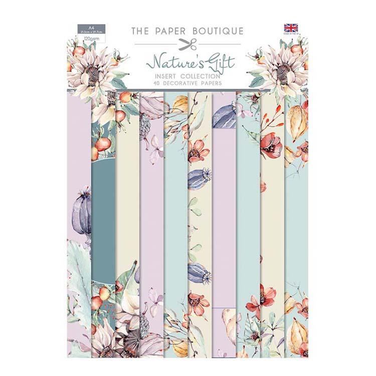 The Paper Boutique Nature's Gift Insert Collection A4 40 Sheets 10 Designs 120gsm