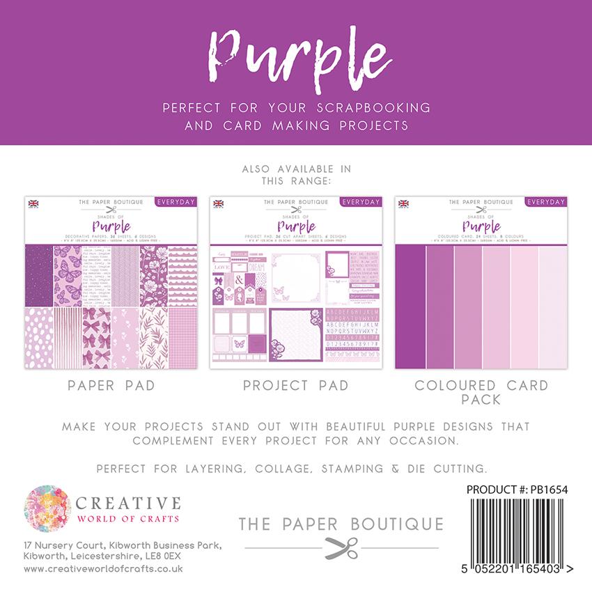 The Paper Boutique Everyday - Shades Of - Purple 8 in x 8 in Pad