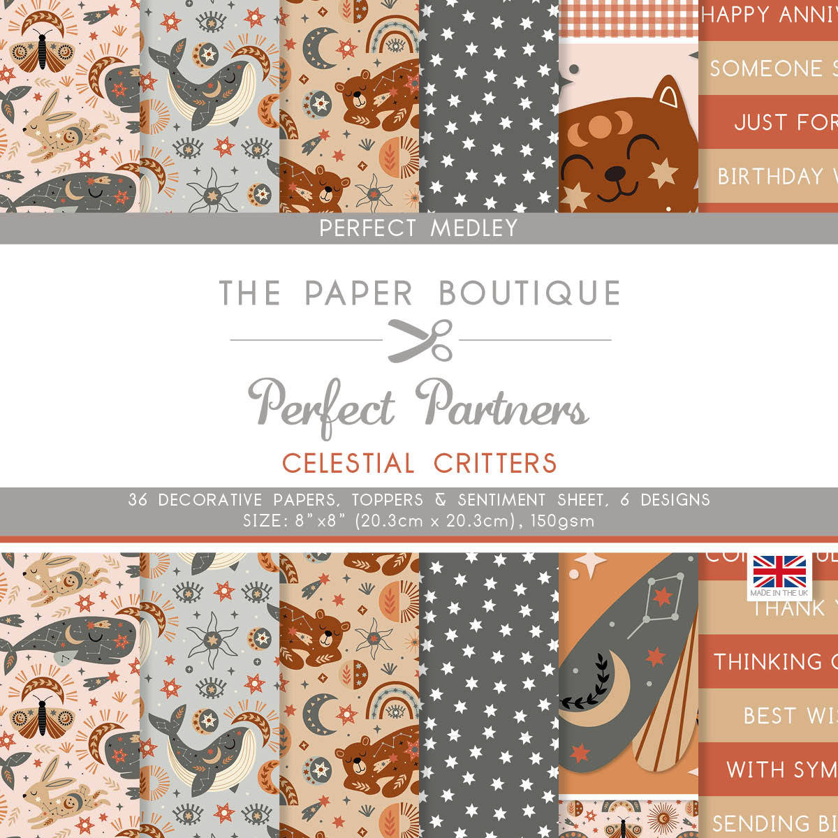 The Paper Boutique Perfect Partners - Celestial Critters 8 in x 8 in Medley