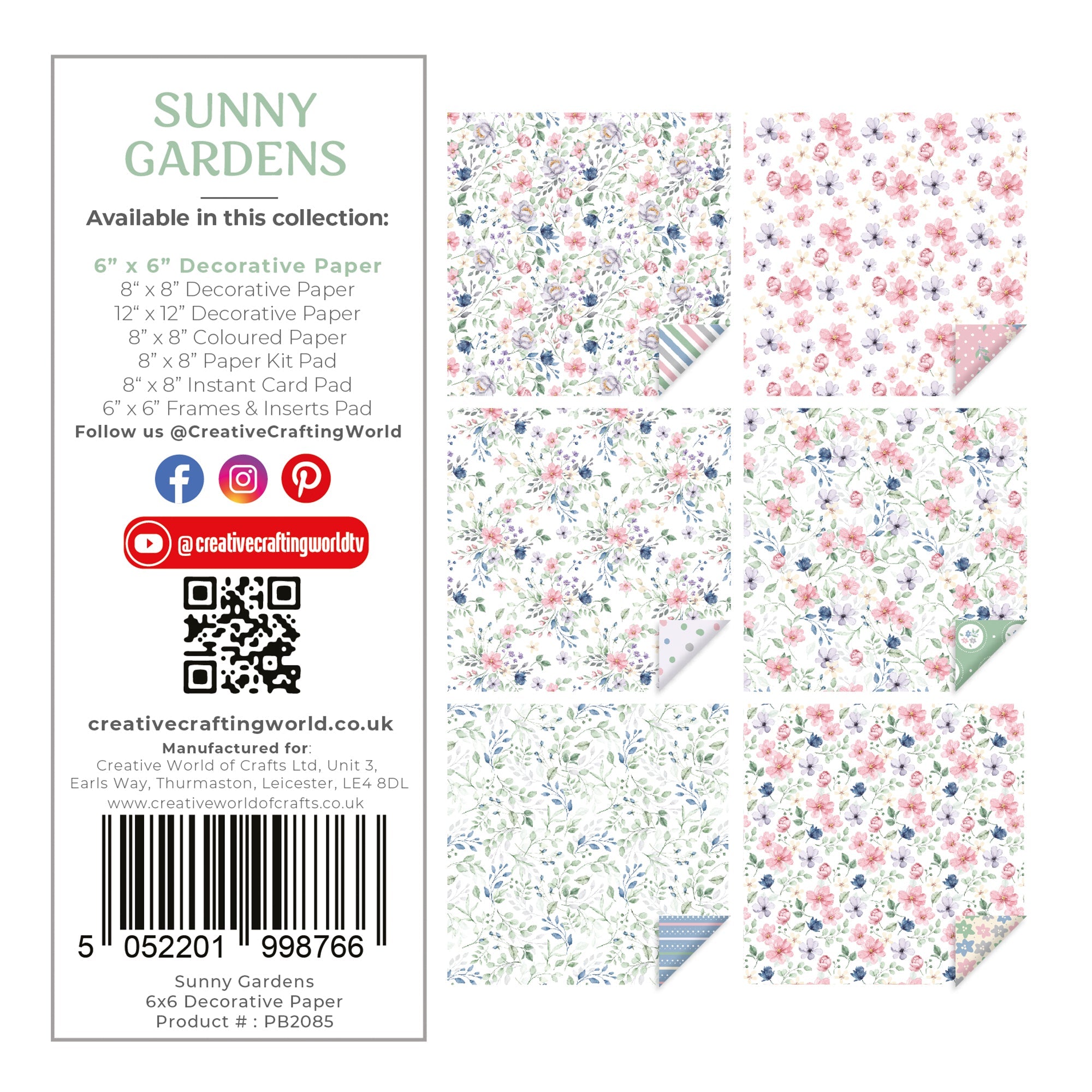 The Paper Boutique Sunny Gardens 6 in x 6 in Decorative Paper Pad