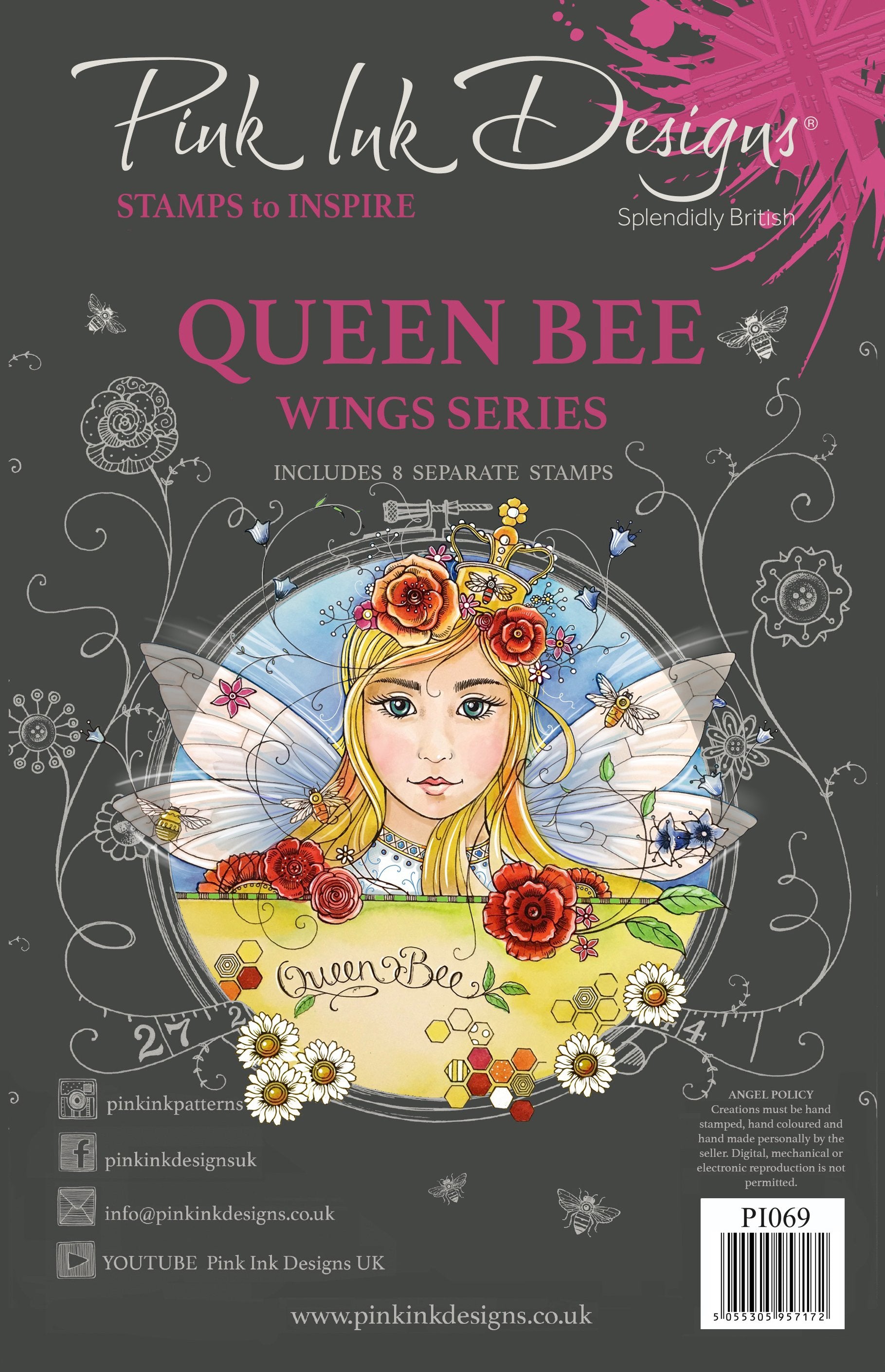 Queen Bee A5 Clear Stamp Set