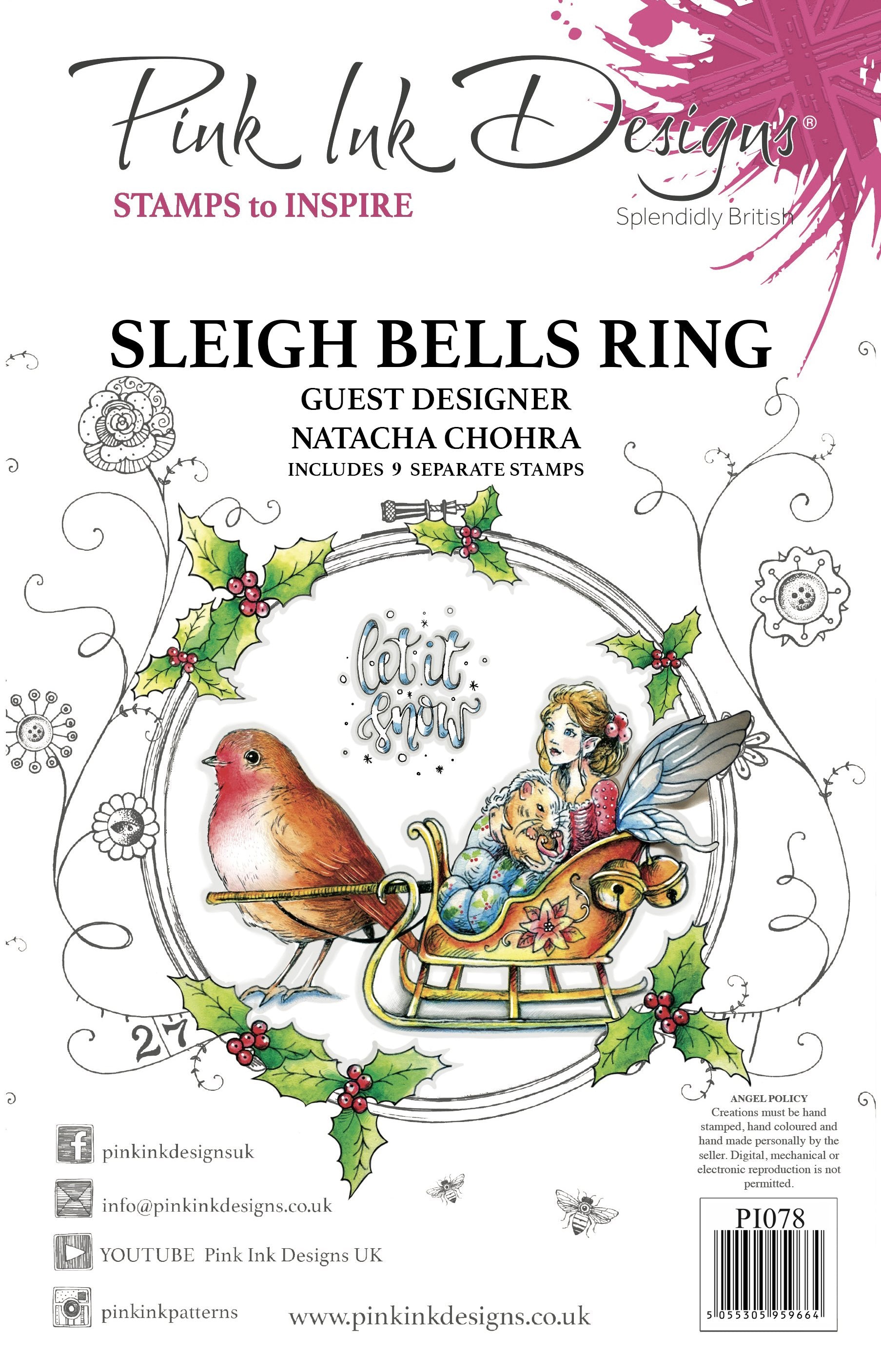 Sleigh Bells Ring A5 Clear Stamp Set