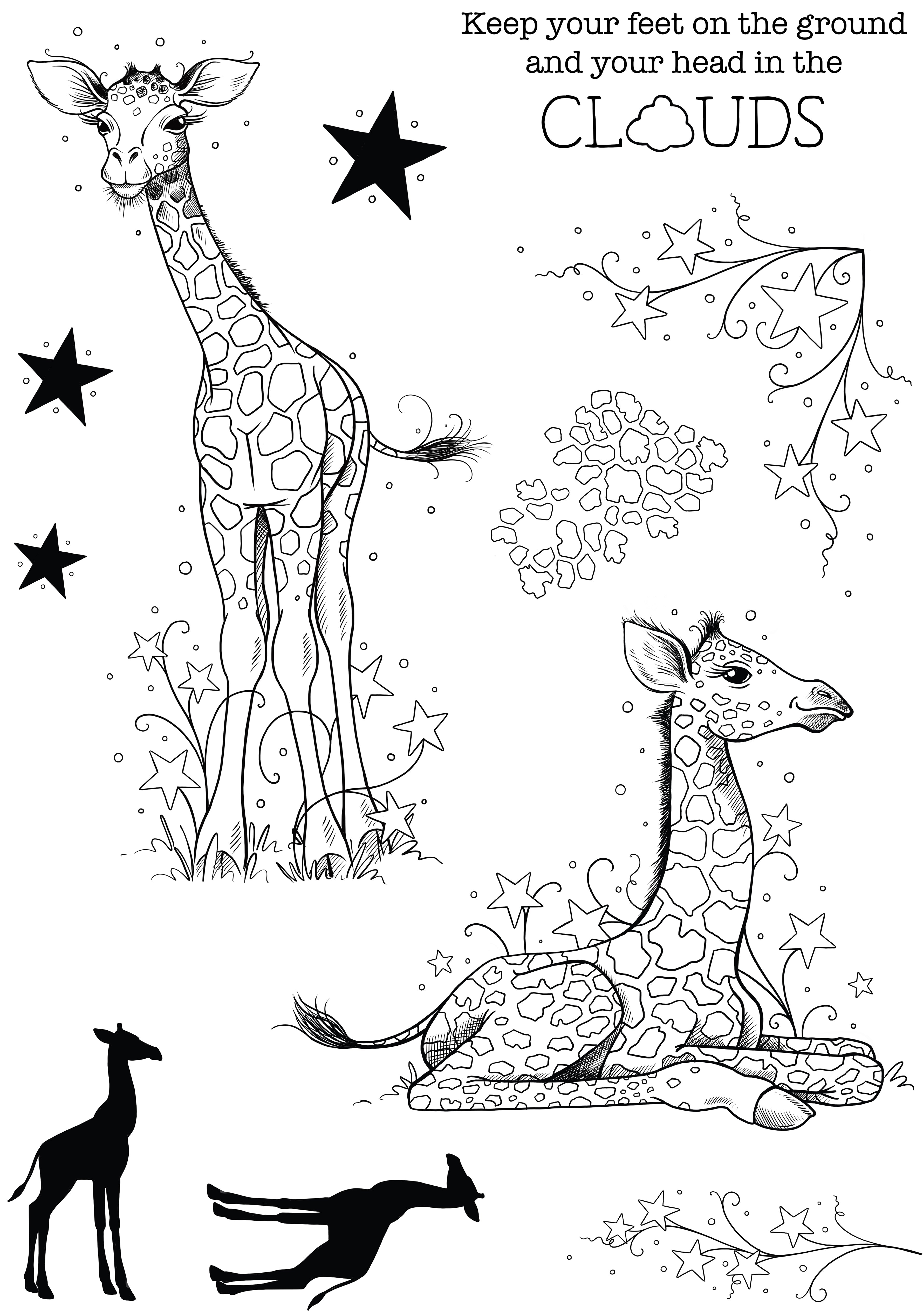Pink Ink Designs Baby Giraffe 6 in x 8 in Clear Stamp Set