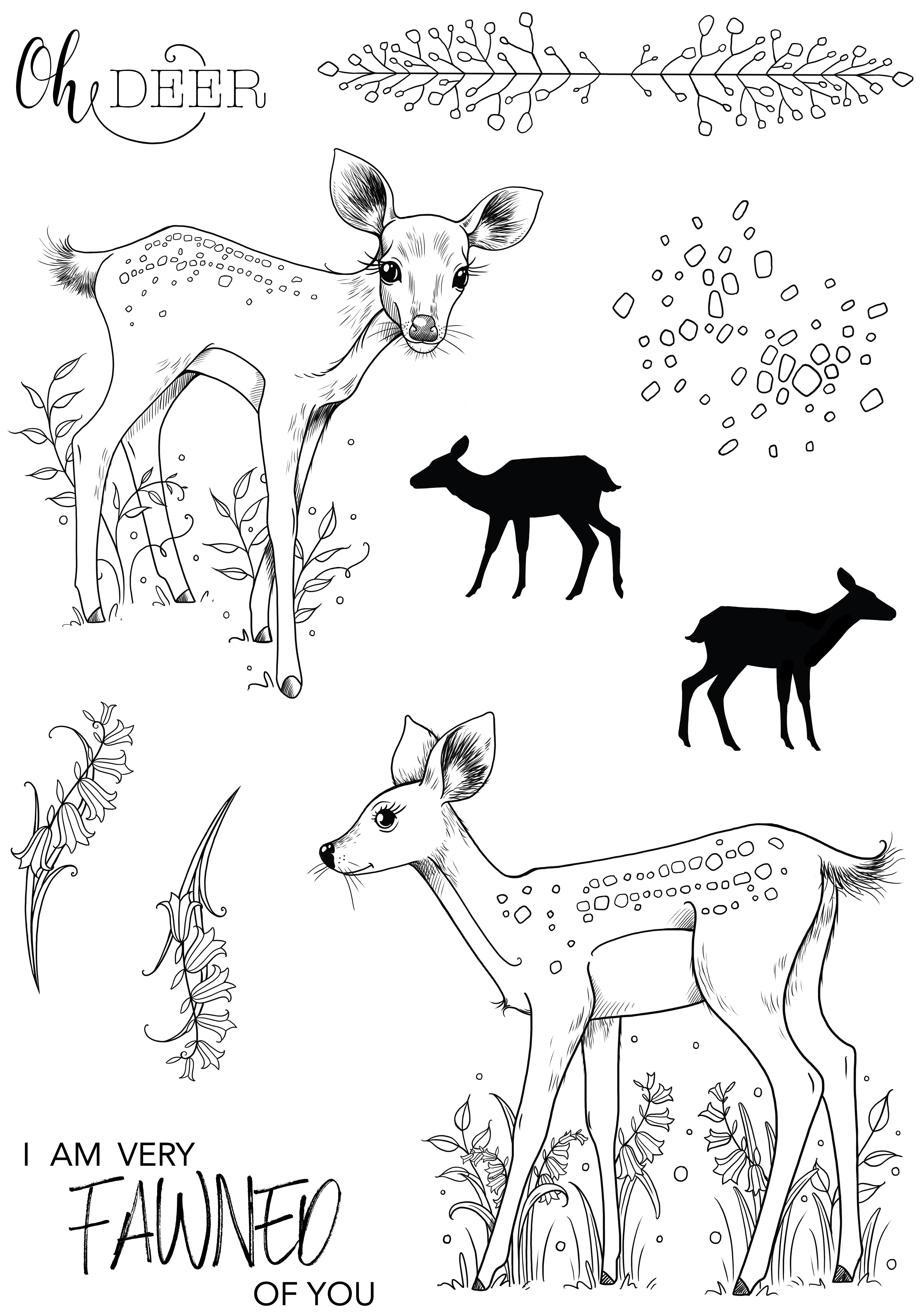 Pink Ink Designs Fawn 6 in x 8 in Clear Stamp Set