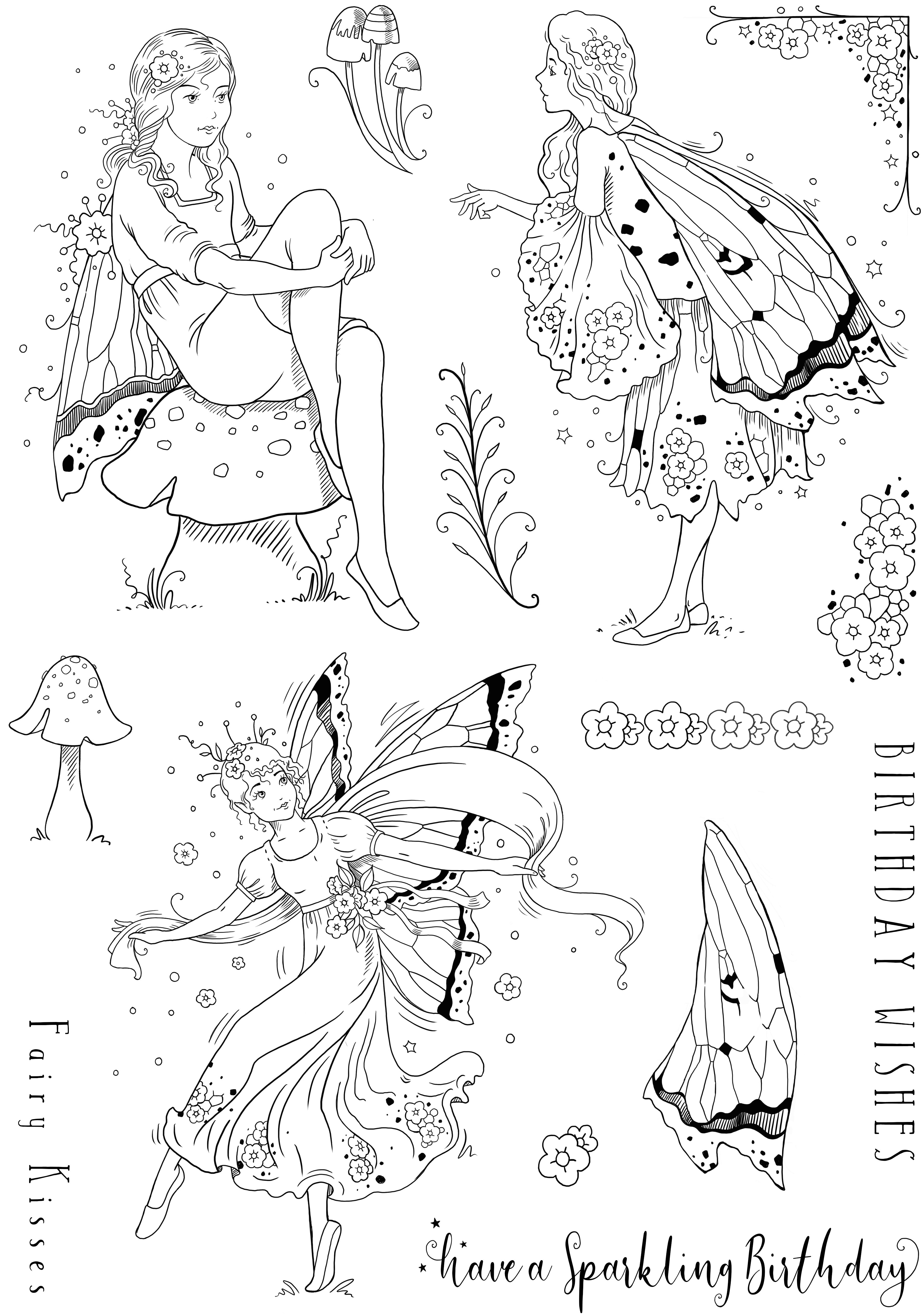 Pink Ink Designs Dance With Fairies 6 in x 8 in Clear Stamp Set