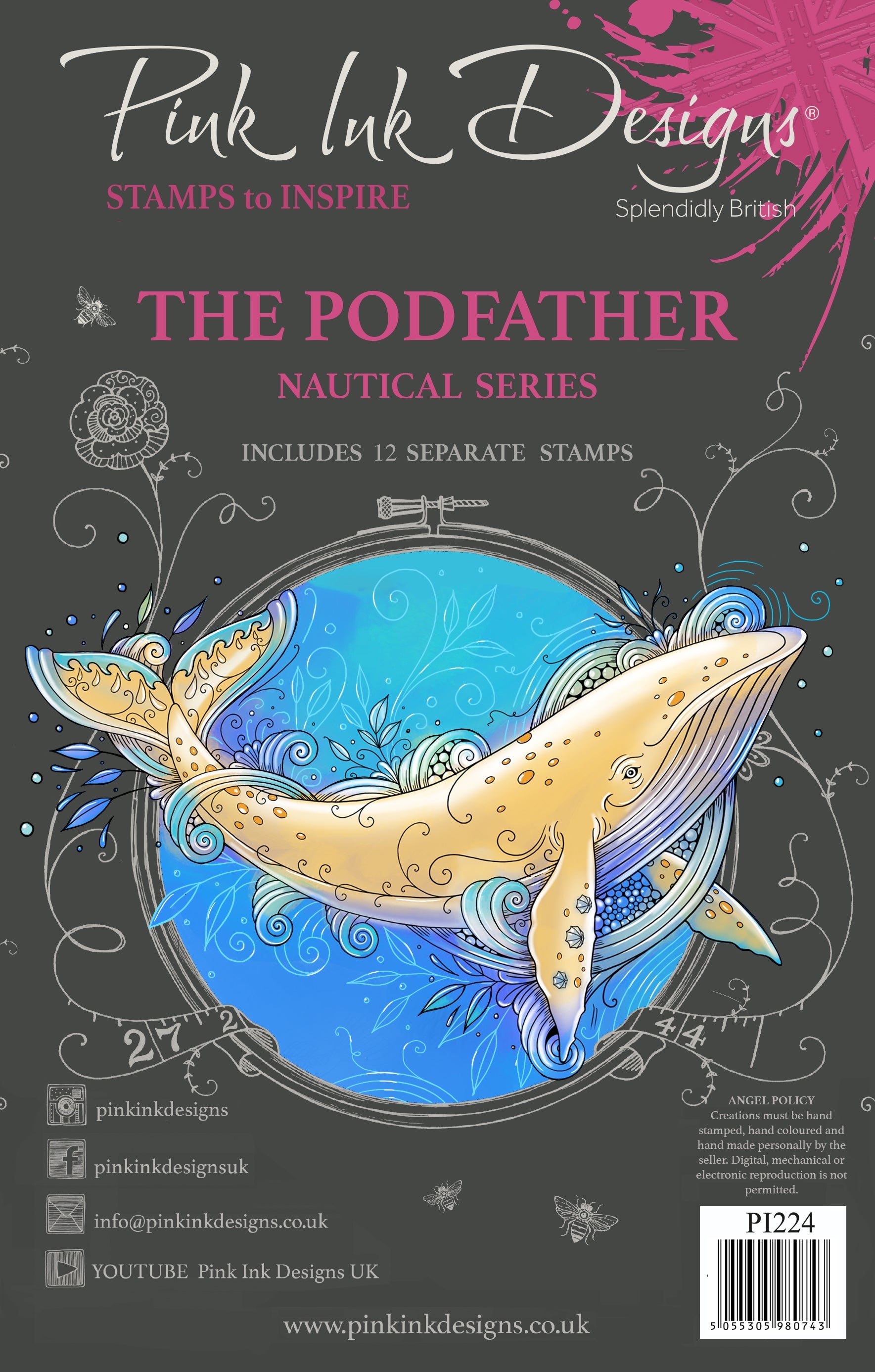 Pink Ink Designs The Pod Father 6 in x 8 in Clear Stamp Set
