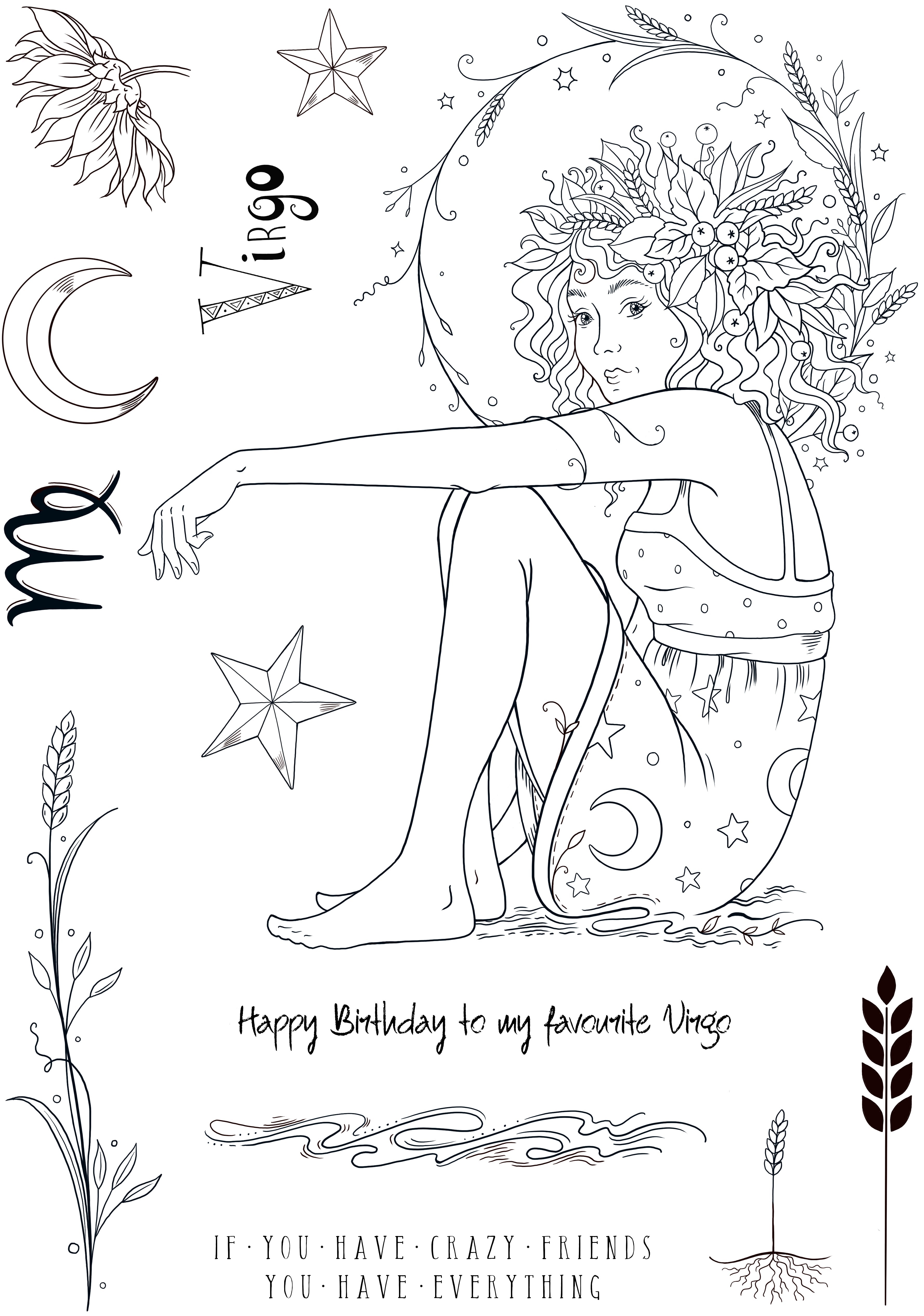 Pink Ink Designs Virgo 6 in x 8 in Clear Stamp Set