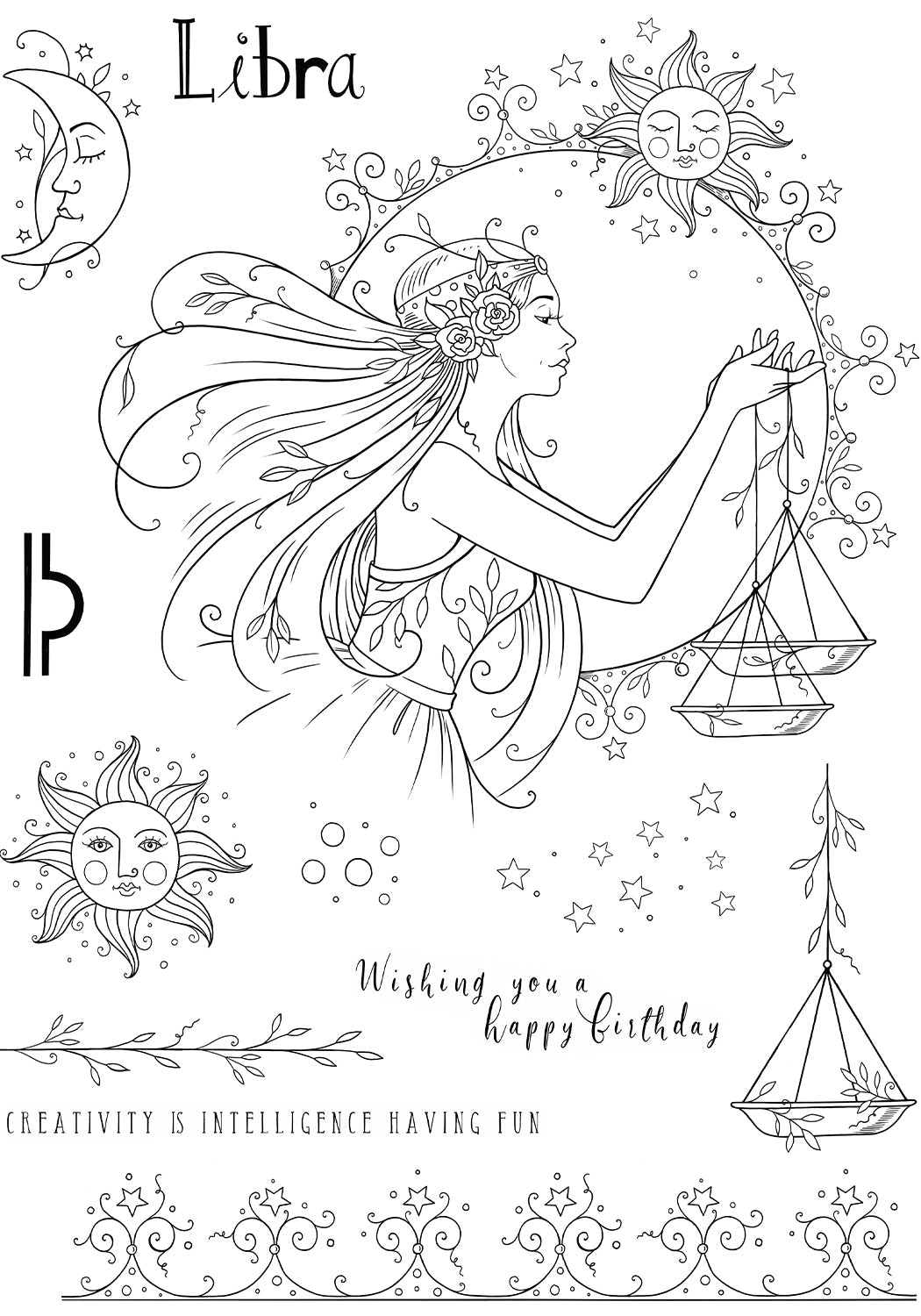 Pink Ink Designs Libra 6 in x 8 in Clear Stamp Set