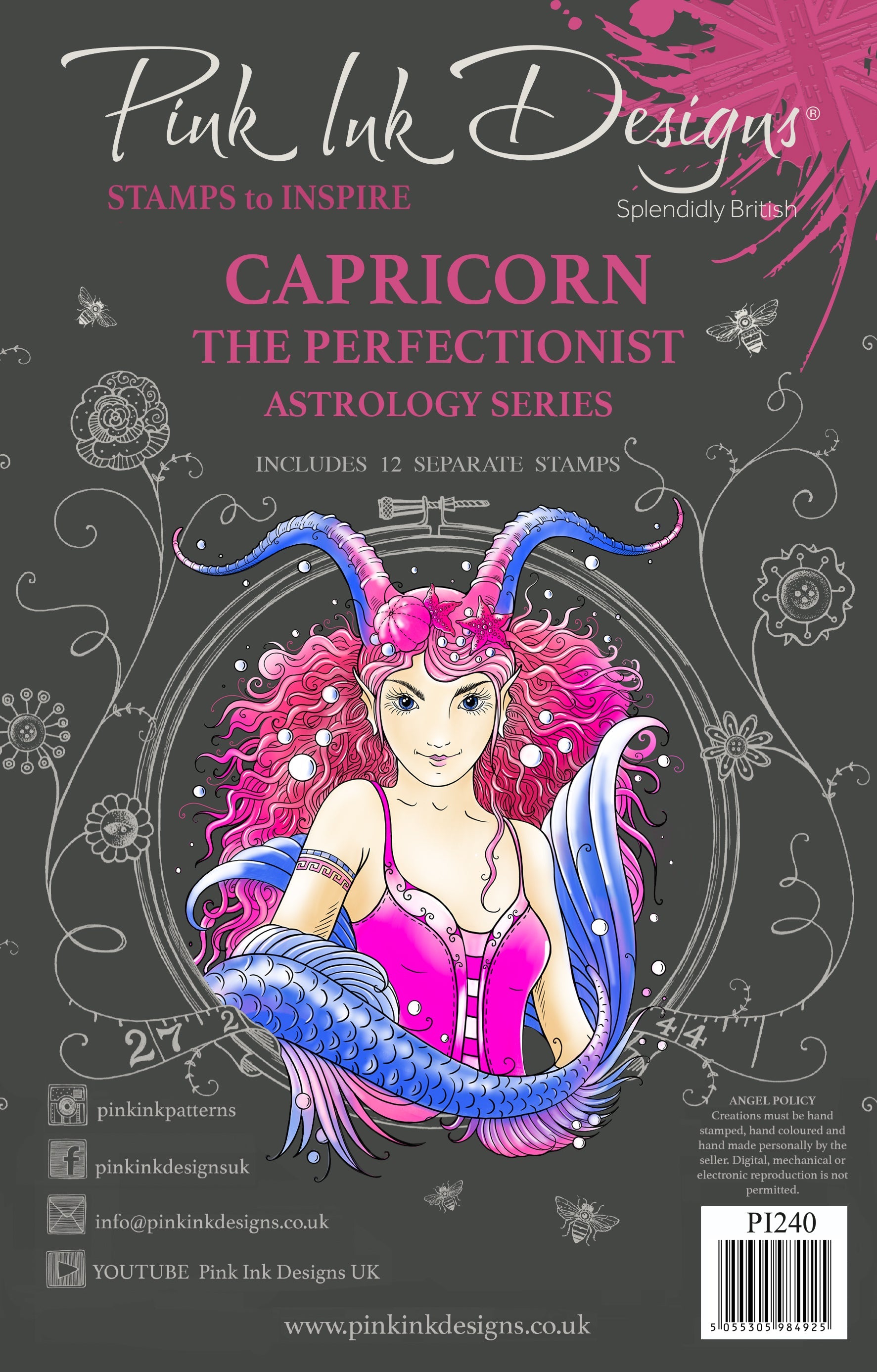 Pink Ink Designs Capricorn 6 in x 8 in Clear Stamp Set