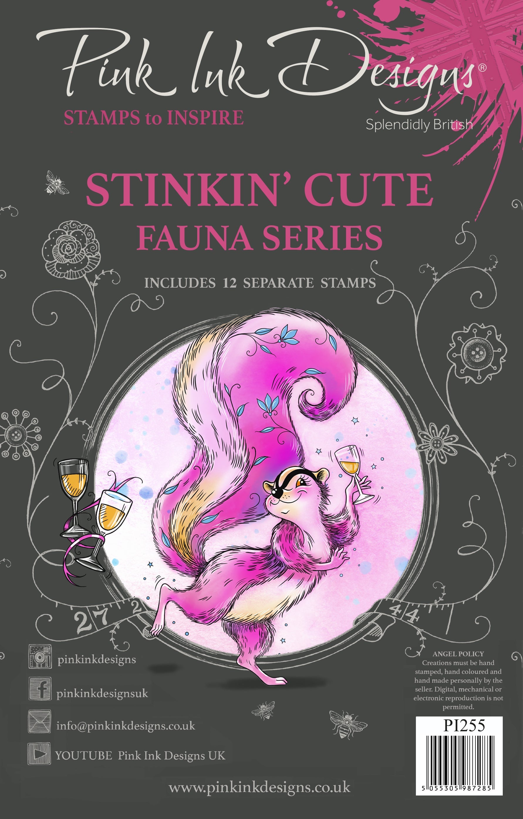 Pink Ink Designs Stinkin' Cute 6 in x 8 in Clear Stamp Set