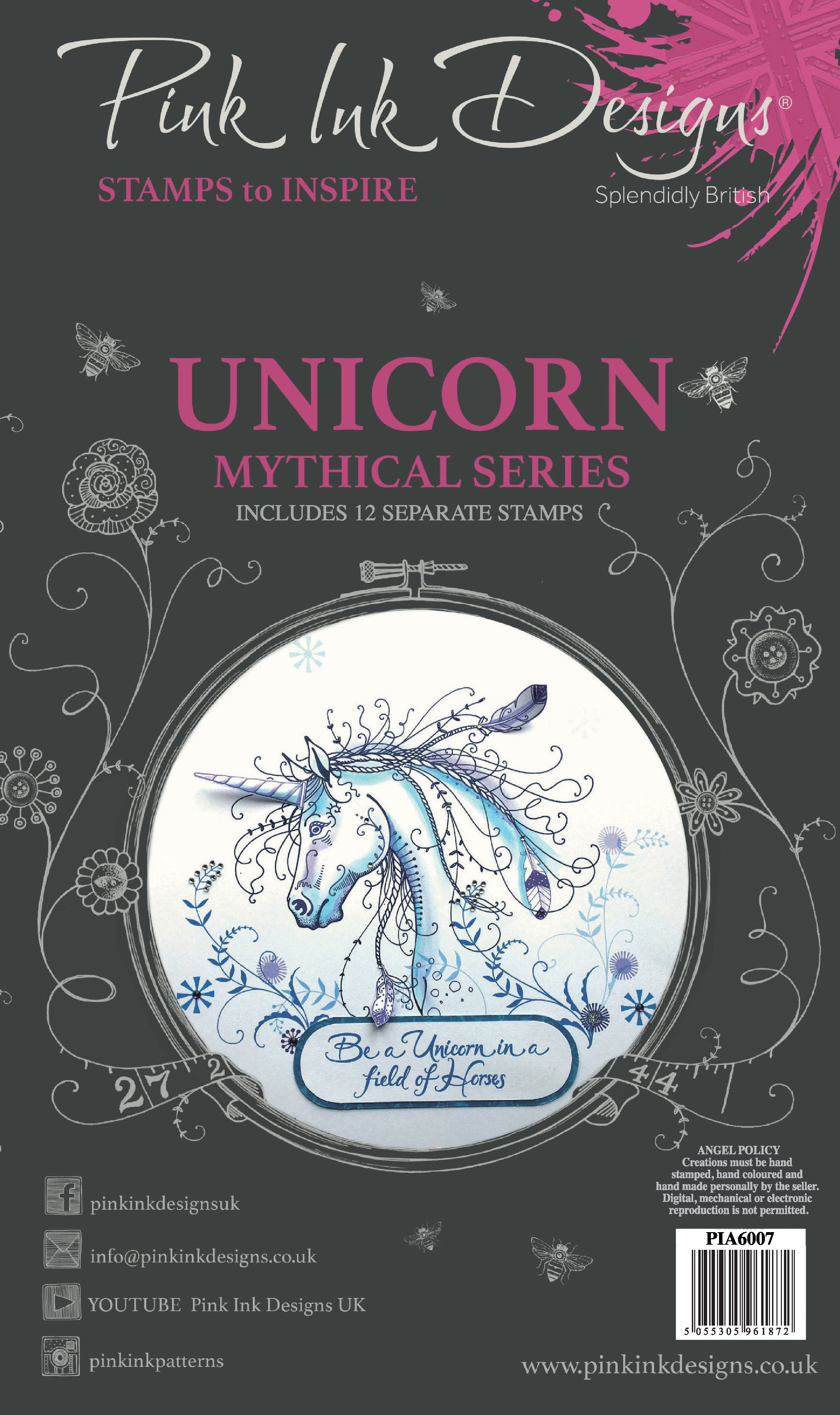 Pink Ink Designs Unicorn A6 Clear Stamp Set