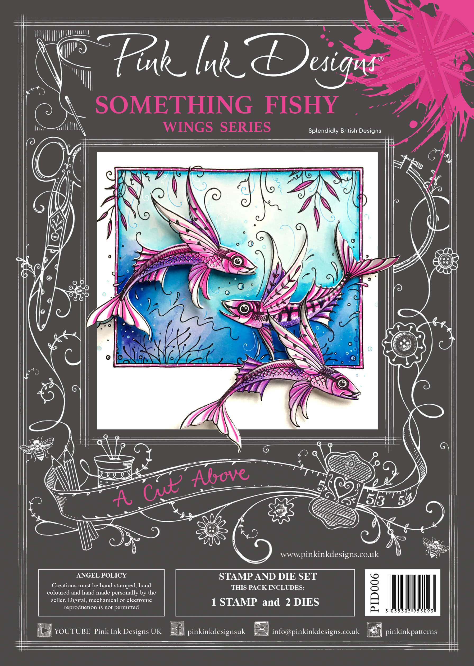 Pink Ink Designs a Cut Above Something Fishy Stamp & Die Set