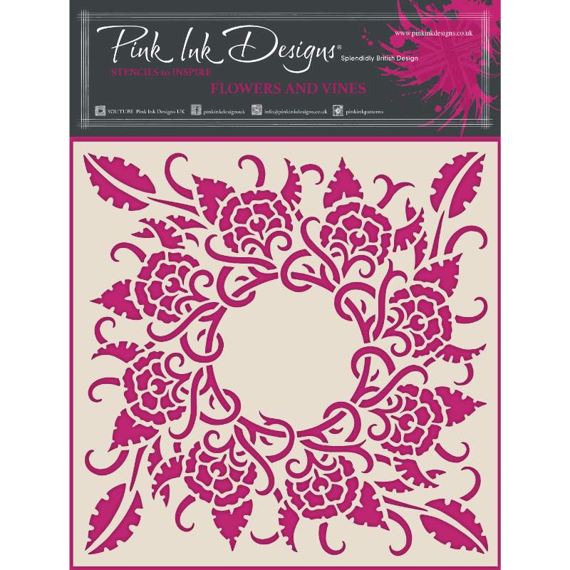 Pink Ink Designs Flowers & Vines 7 in x 7 in Stencil