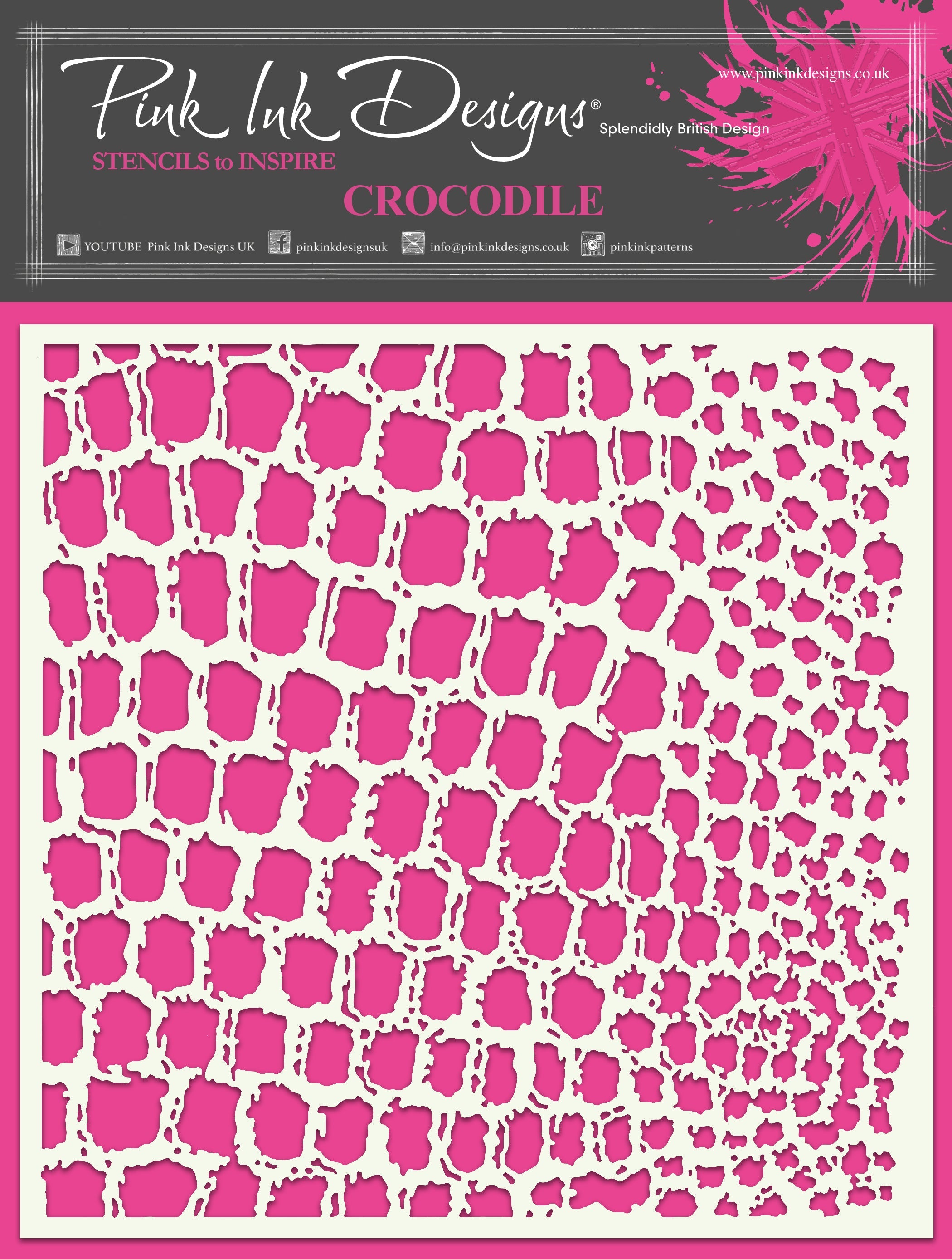 Pink Ink Designs Crocodile 7 in x 7 in Stencil