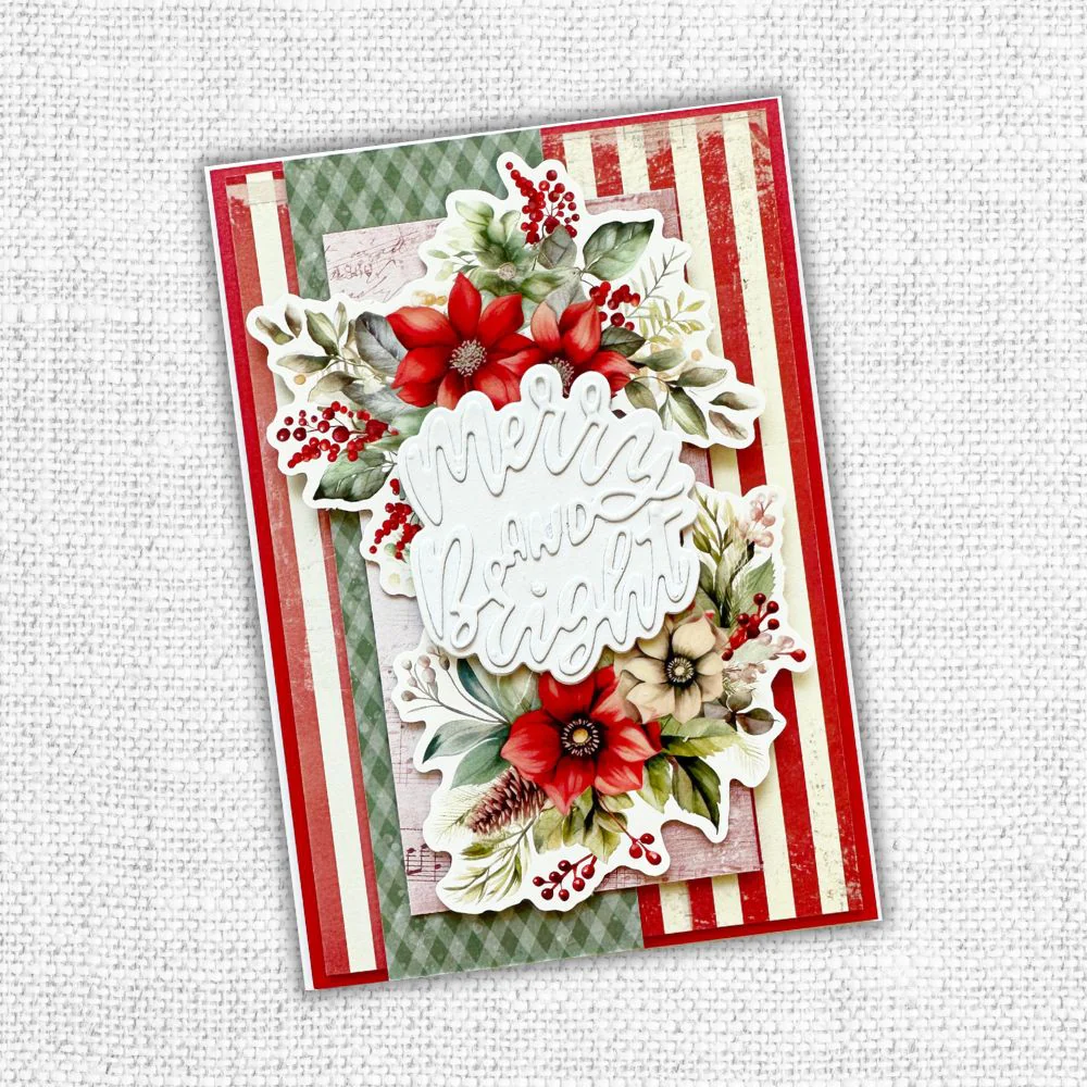 Merry and Bright Layered Script Metal Cutting Die 30219