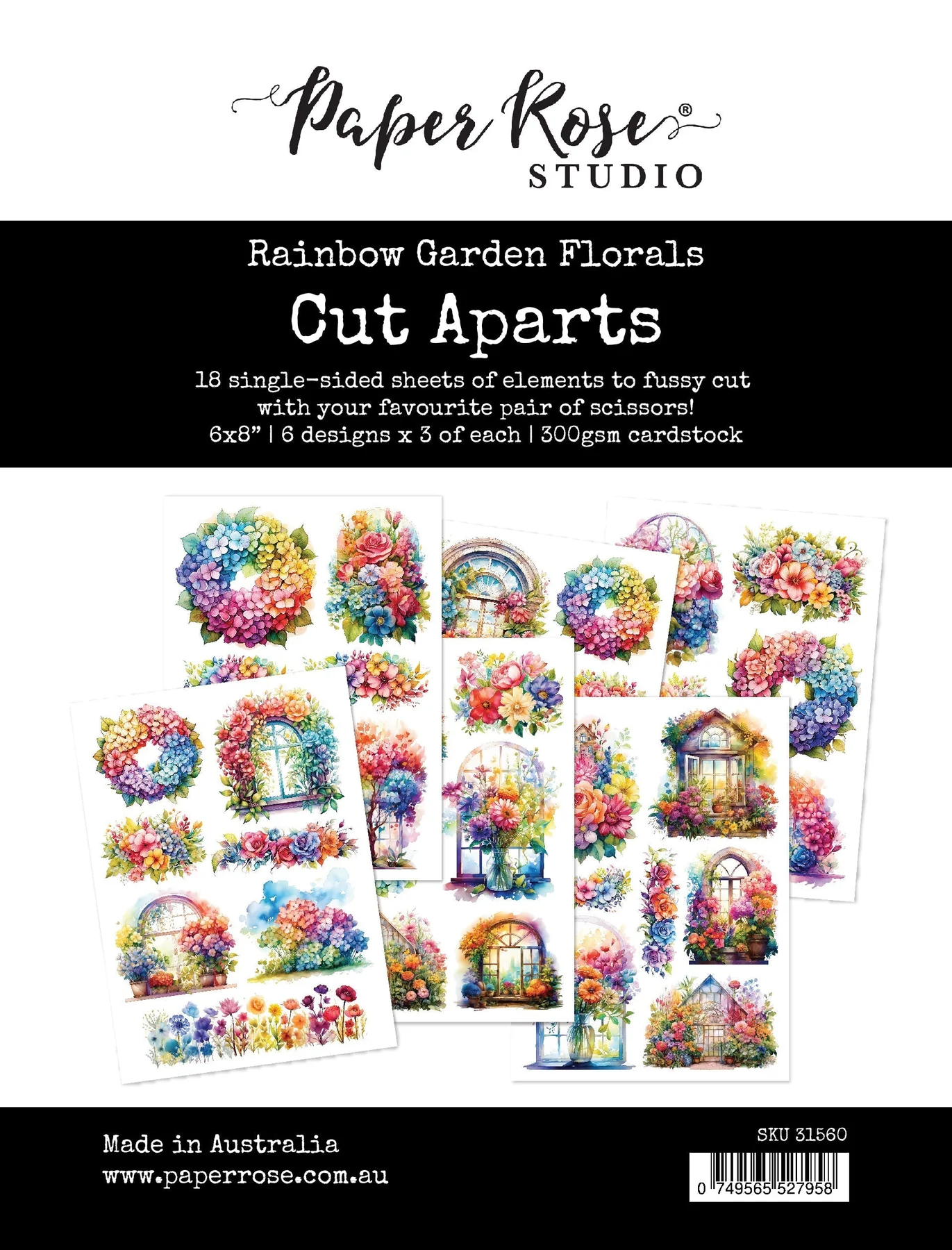 Rainbow Garden Florals Cut Aparts Paper Pack 31560