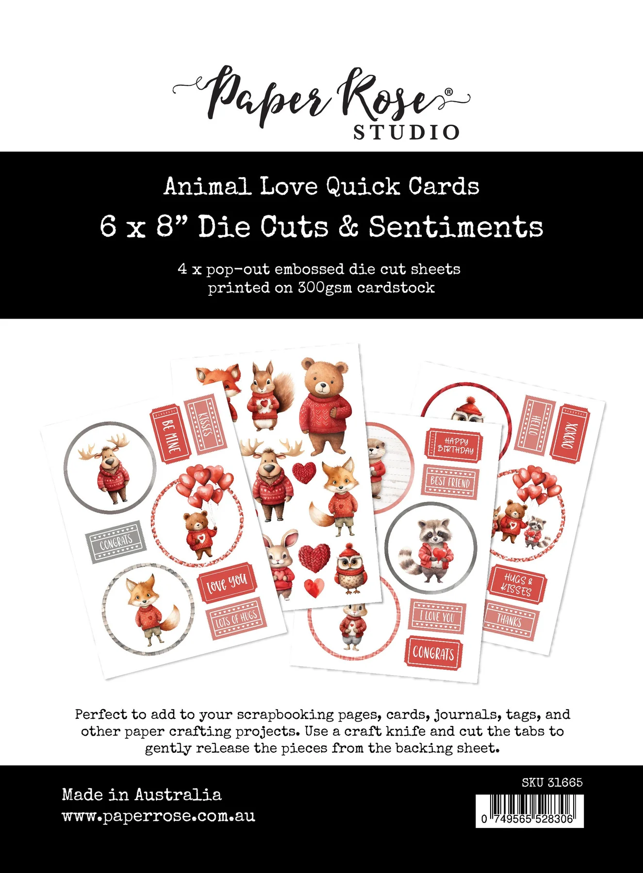 Animal Love 6x8" Die Cuts & Sentiments 31665