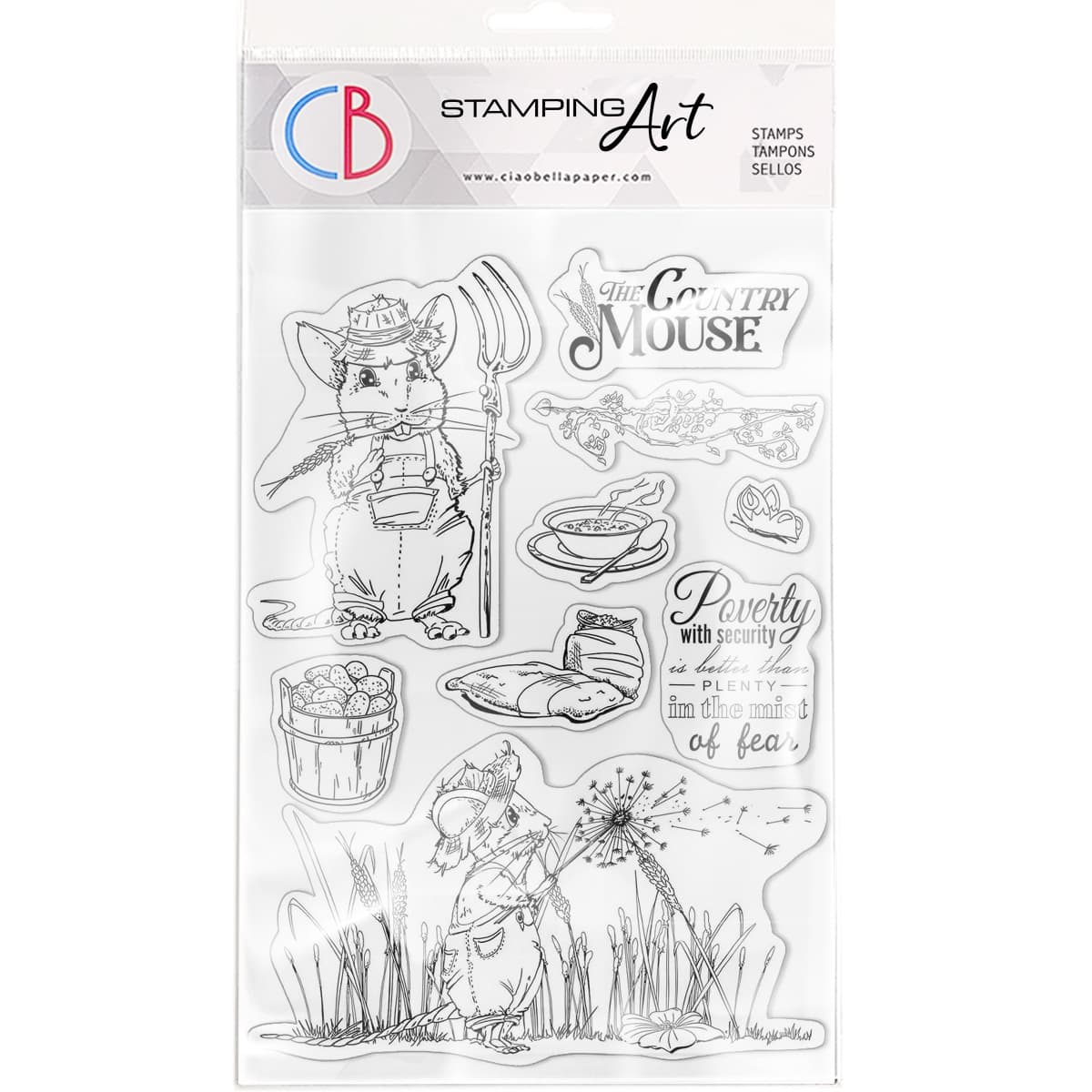 Ciao Bella Clear Stamp Set 6"x8" The Country Mouse
