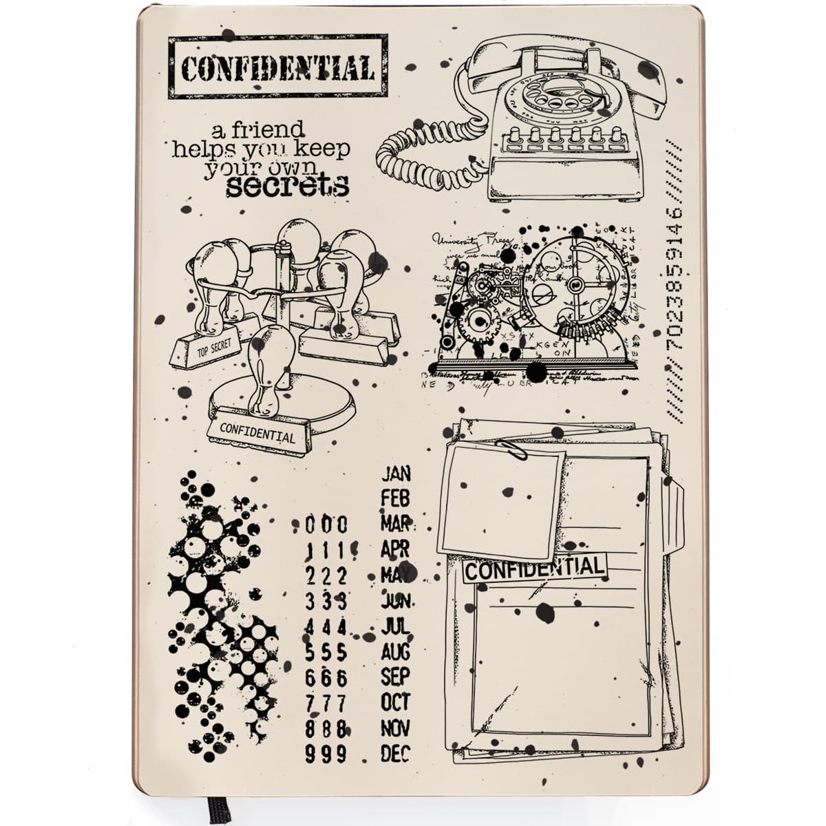 Ciao Bella Clear Stamp Set 6x8 Confidential