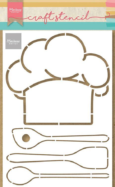 Chefs hat & utensils mask stencil