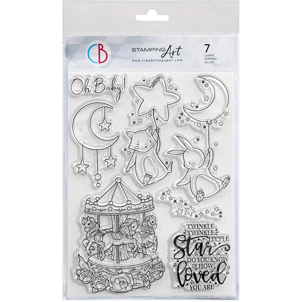 Ciao Bella Clear Stamp Set 6"x8" Lullaby’s Carousel